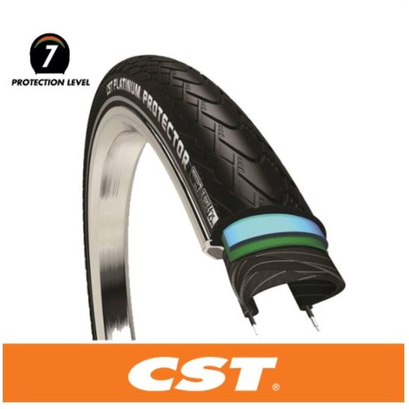 CST CST Bike Tyre - 700X38 C1920 - E-Bike Puncture Resistant 5mm KevlarLayer - Pair