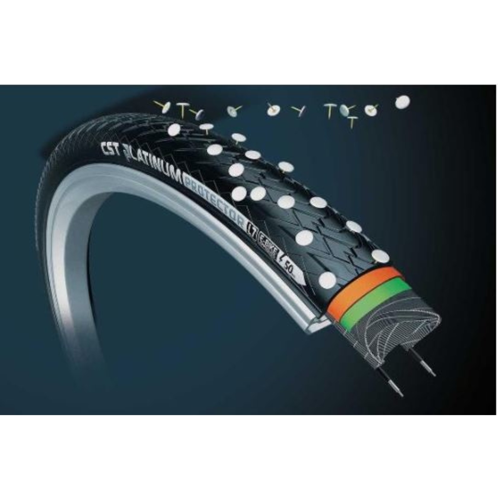 CST CST Bike Tyre - 700X38 C1920 - E-Bike Puncture Resistant 5mm KevlarLayer - Pair