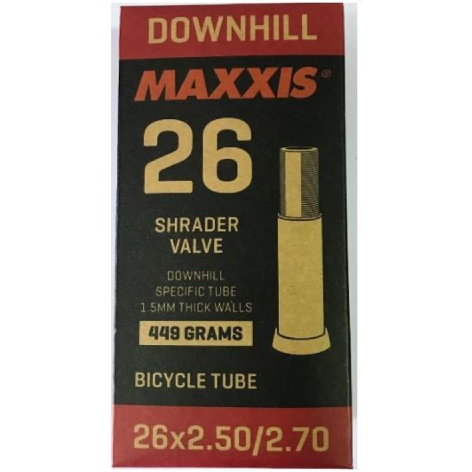 Maxxis Maxxis Bike Tube Downhill - 26 X 2.5/2.70 - Schrader Valve - Black - Pair