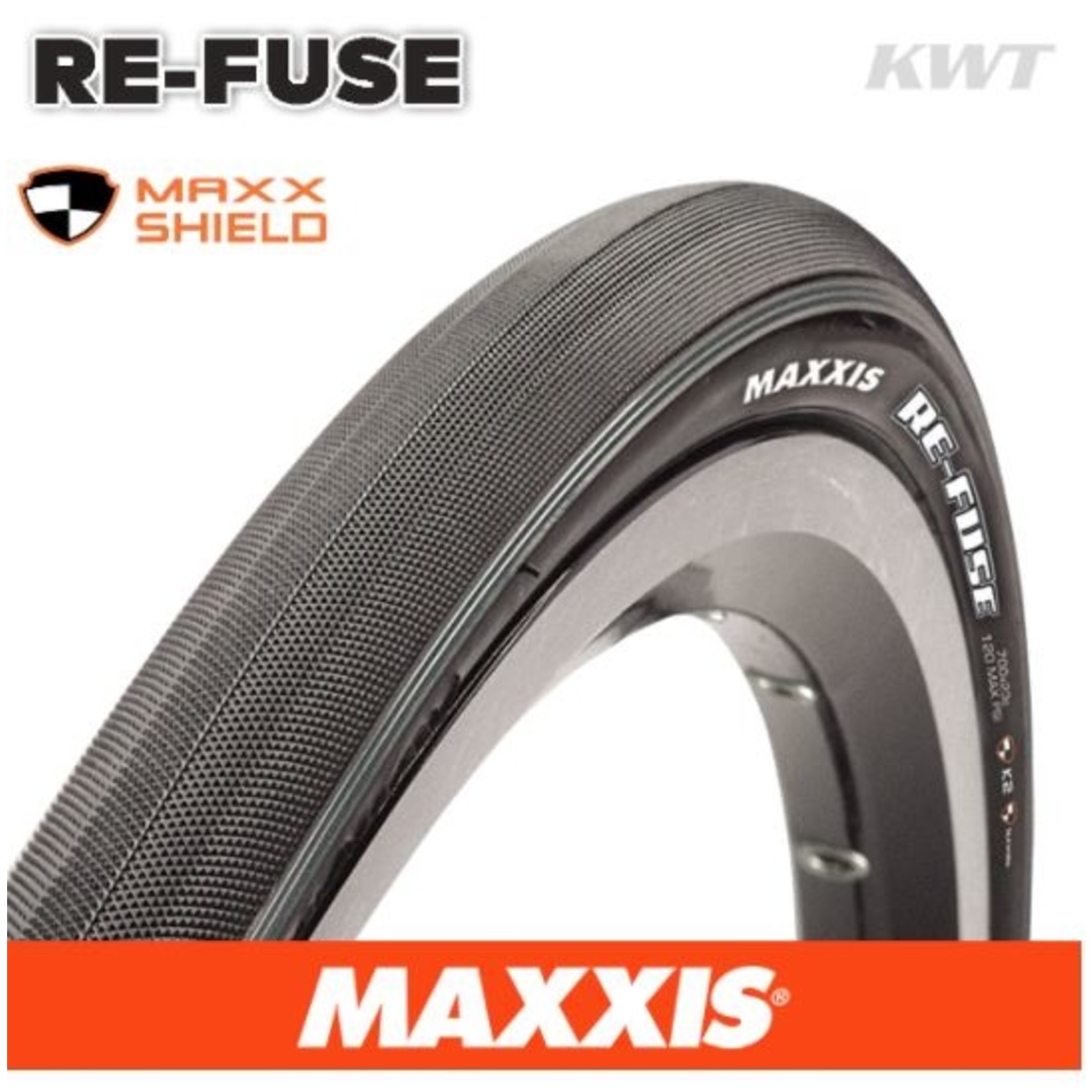 Maxxis Refuse Bike Tyre - 700 X 28 - Folding 60Tpi Maxxshield - Black