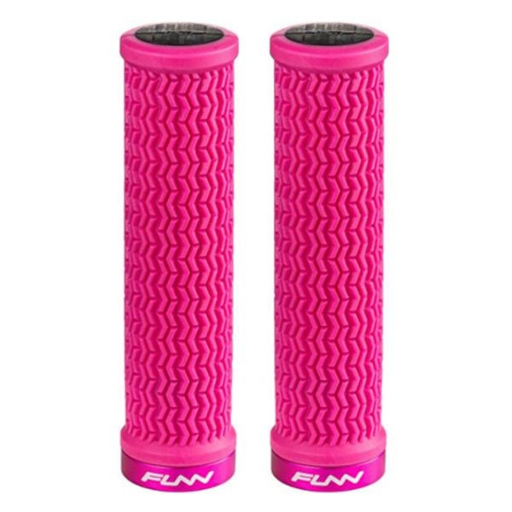 FUNN Funn Bicycle Handlebar Grips - Holeshot One Sided Lock Triple Fin 30.5mm - Pink