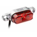 SON SON Rear Light For Rack Mount - Silver Anodized / Red Lens - 50mm Spacing