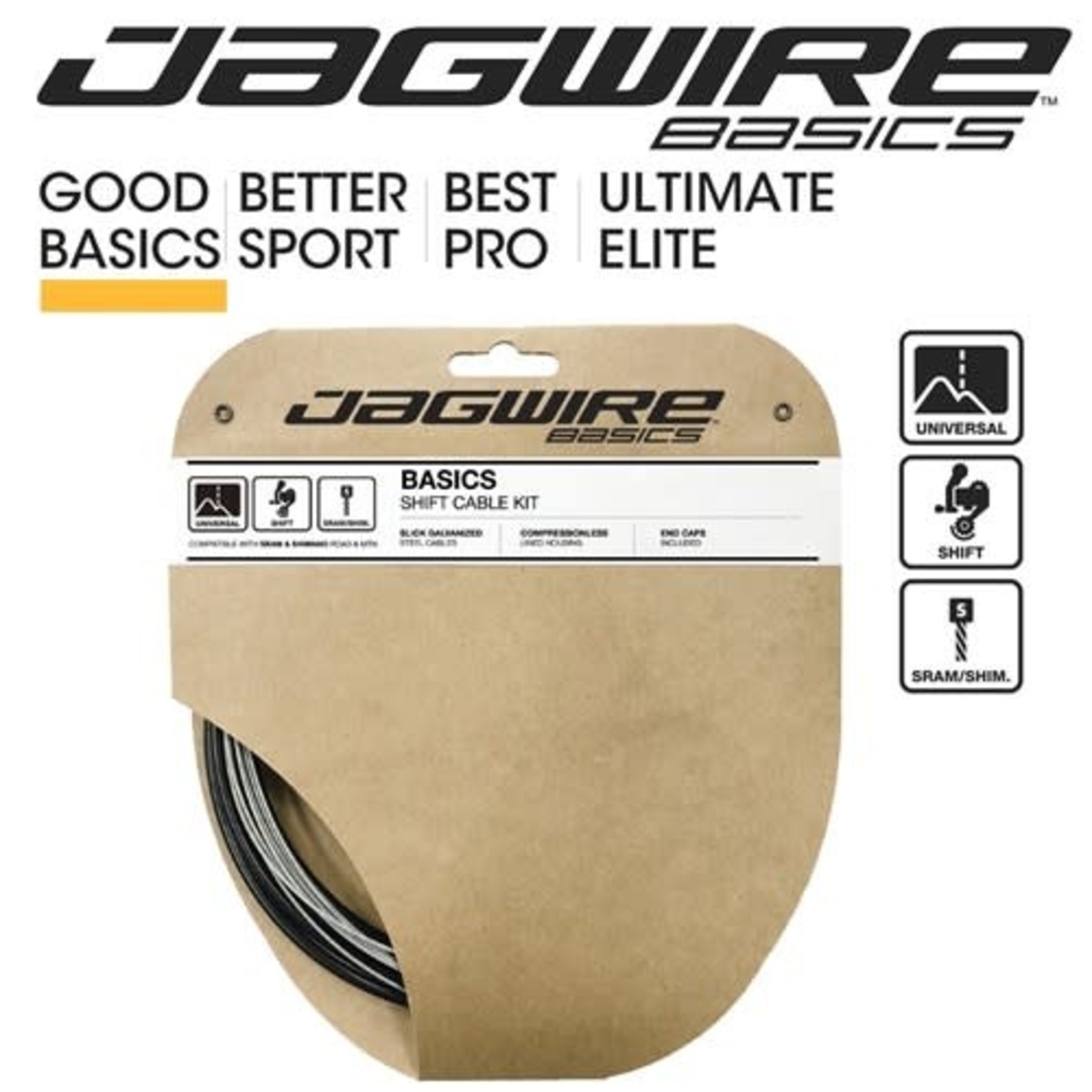 Jagwire Jagwire Basic Gear Cable Kit DIY Kit BWKS000 - Black