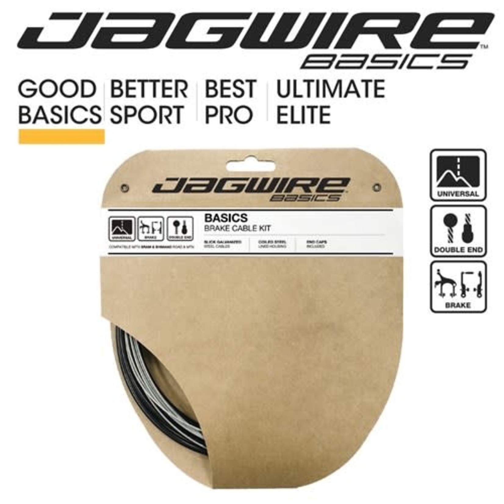Jagwire Jagwire Basic Gear Cable Kit DIY Kit SRAM/Shimano/Road - Black