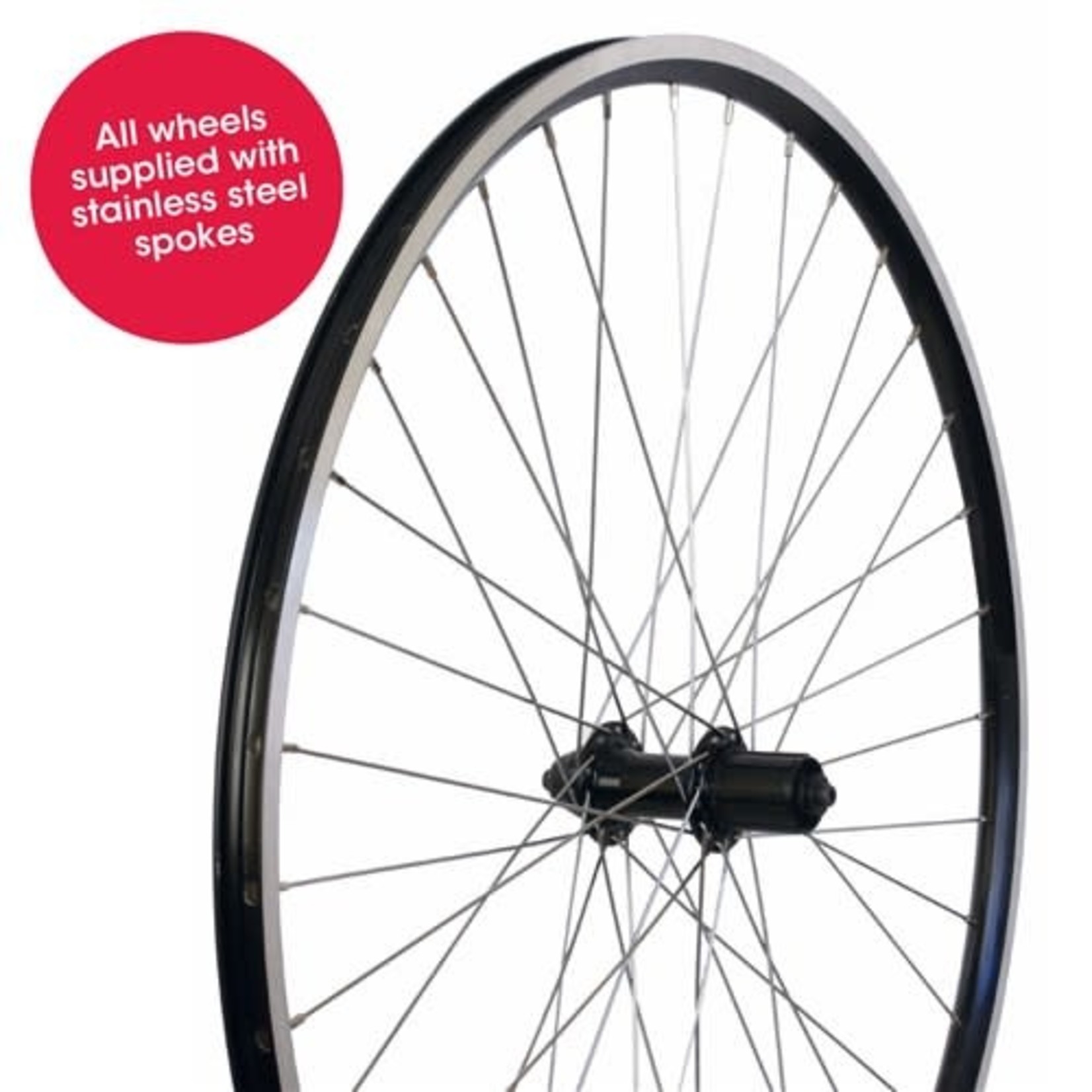 BC BC Bike/Cycling Wheel - 27.5" MTB Rear Alloy 8 Speed - Black Rim - Silver Spokes