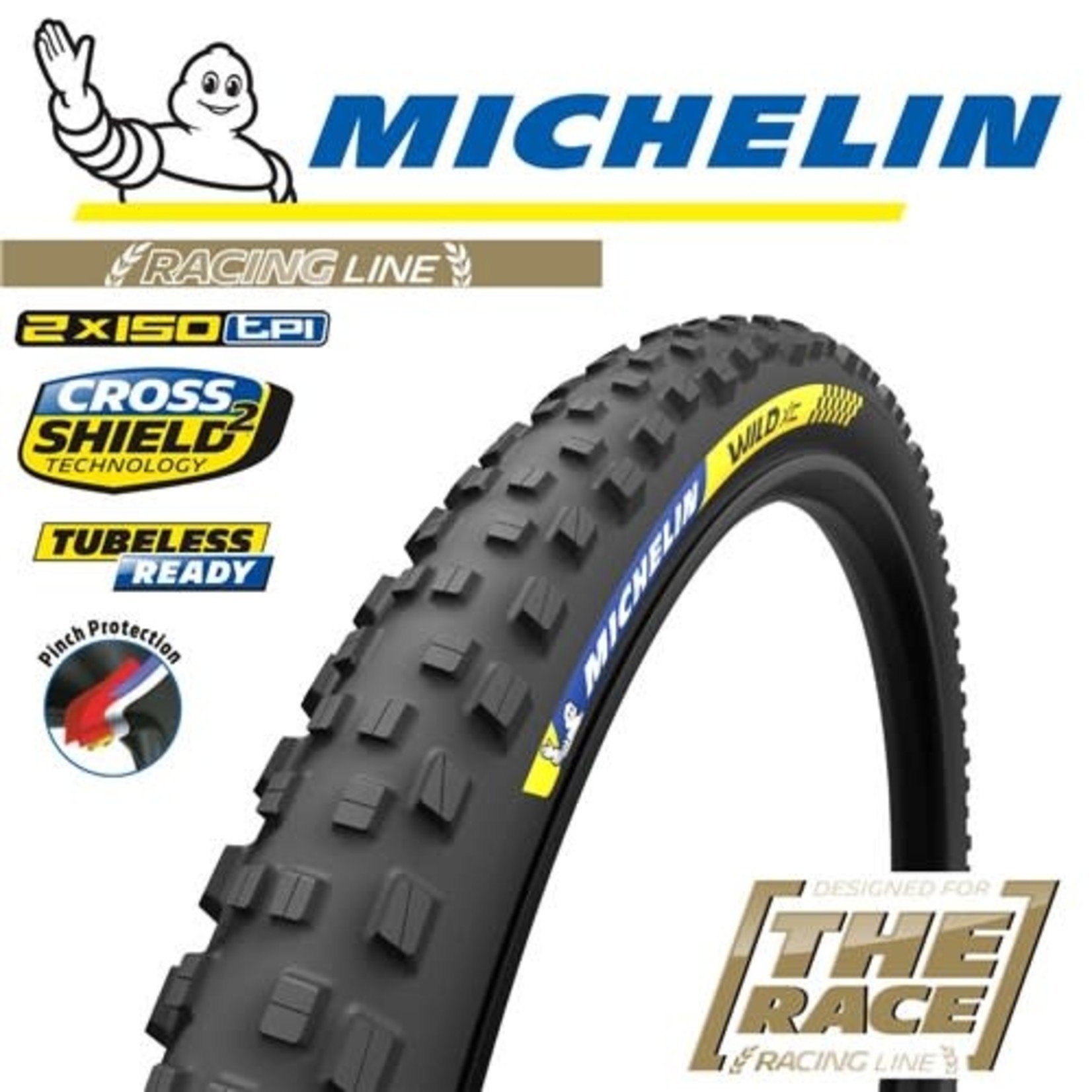 Michelin Michelin Bike Tyre - Wild XC 29"X2.25" Racing - Foldable Bicycle Tyre