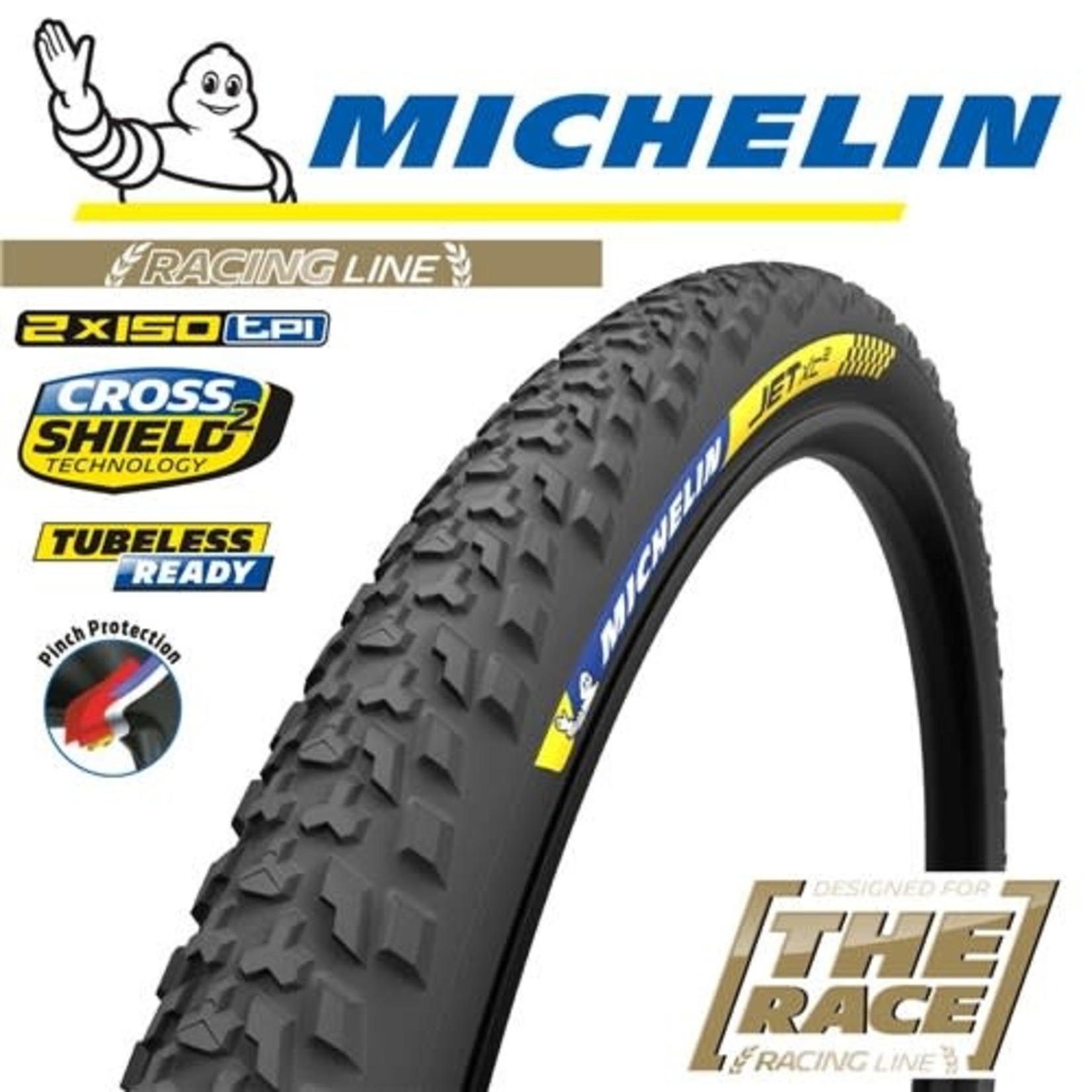 Michelin Michelin Bike Tyre - Jet XC2 29"X2.25" Racing - Foldable Bicycle Tyre