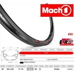 Mach 1 Mach1 Rim 29ER -700C 622X23Id - 32H - Disc Specific - Black PV/FV Tubeless Ready