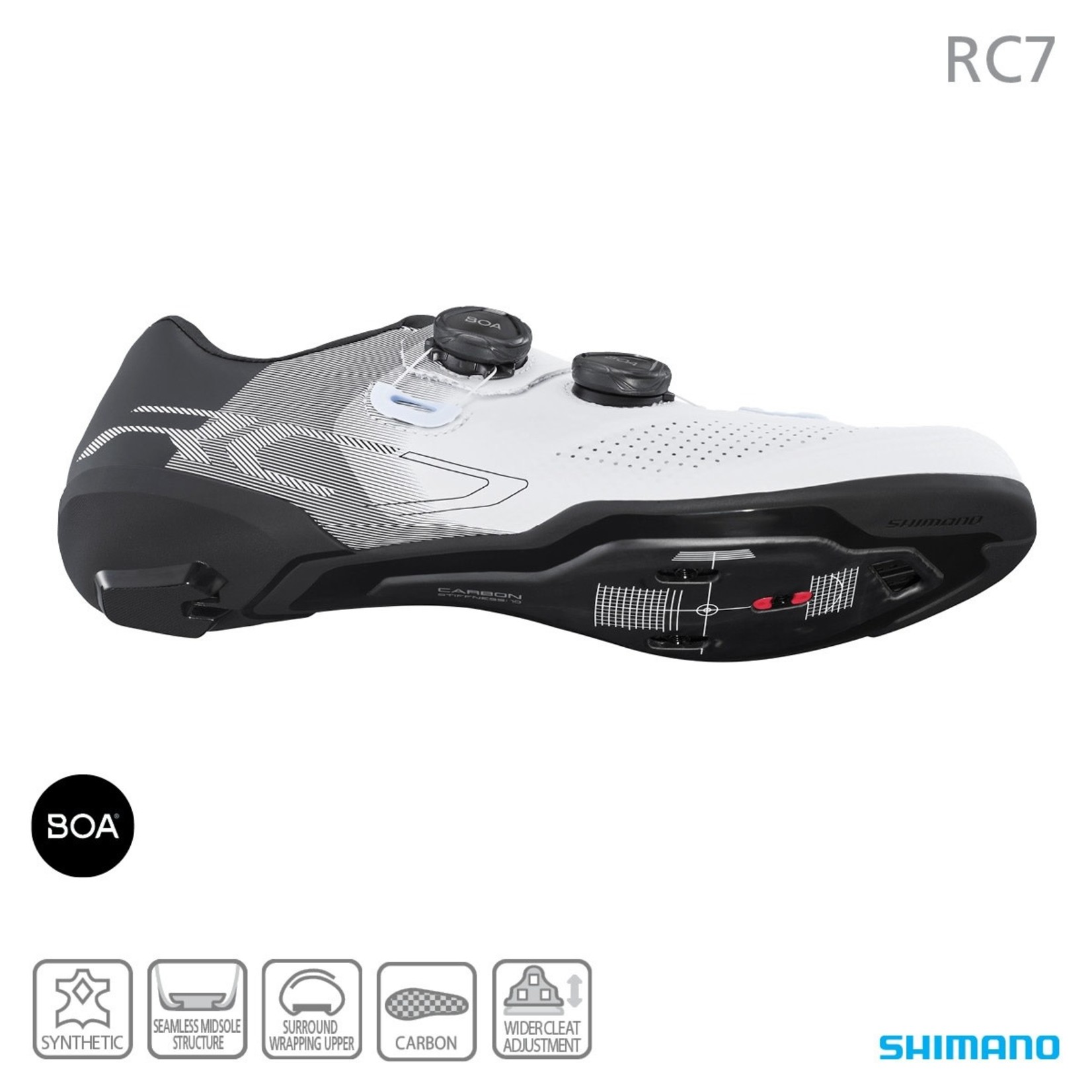 Shimano Shimano SH-RC702 Carbon Bike Cycling lightweight Mesh/TPU Road Shoes - White