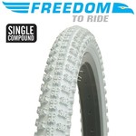 Freedom 2 X Freedom Bike Tyre - MX3 - 20" X 1.75" - White - Single Compound (Pair)