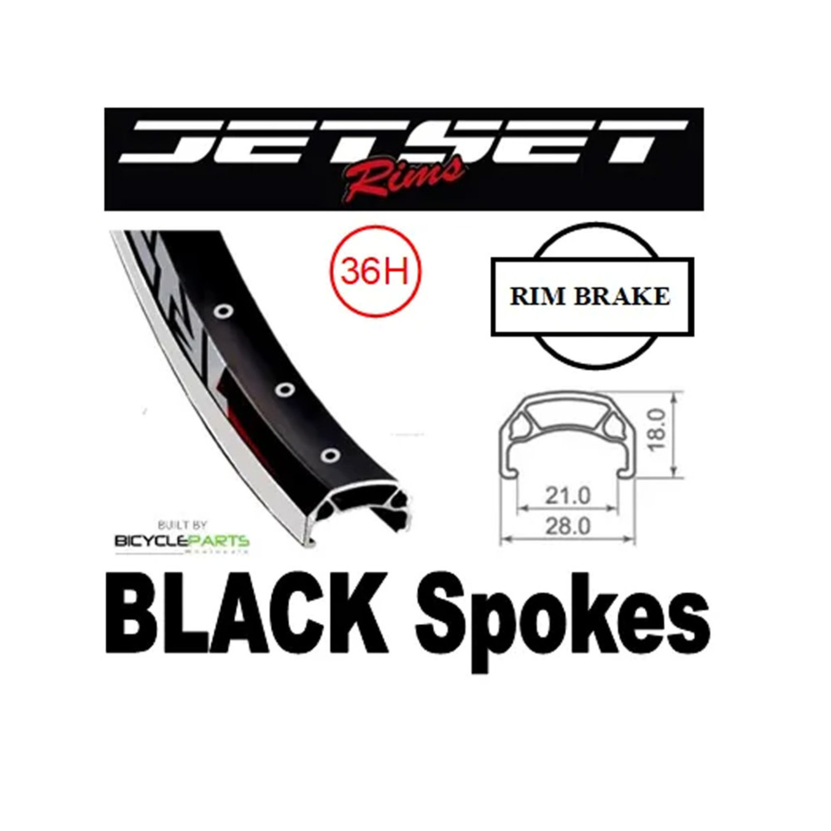 Incomex Trading Pty Ltd BPW Bike/Cycling Wheel Rim - 26" Jetset CH-E213 36H - 8/10 Speed KK Hub - Black