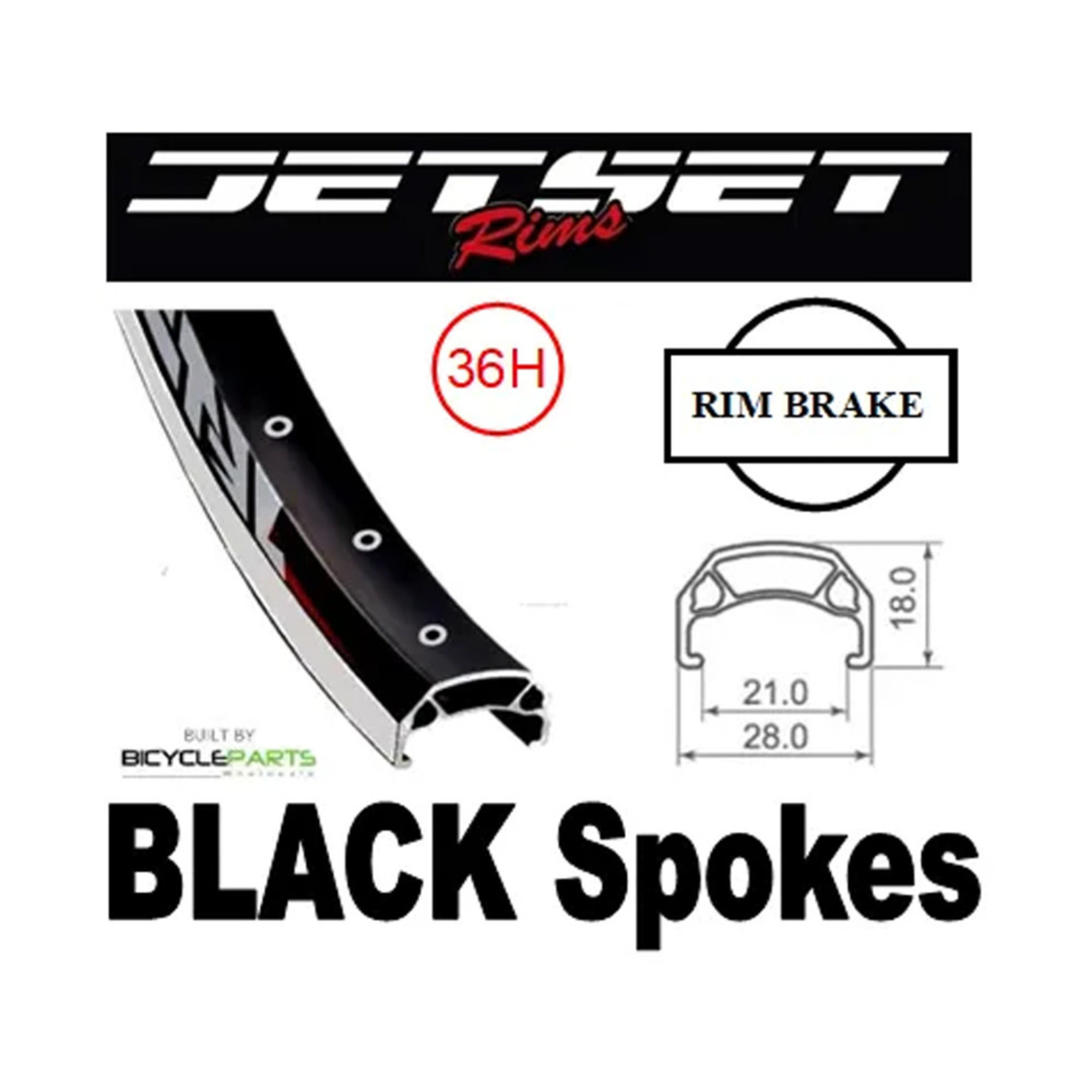 Bicycle Parts Wholesale BPW Bike/Cycling Wheel Rim Front - 26" Jetset CH-E213 36H - Joytech Hub - Black
