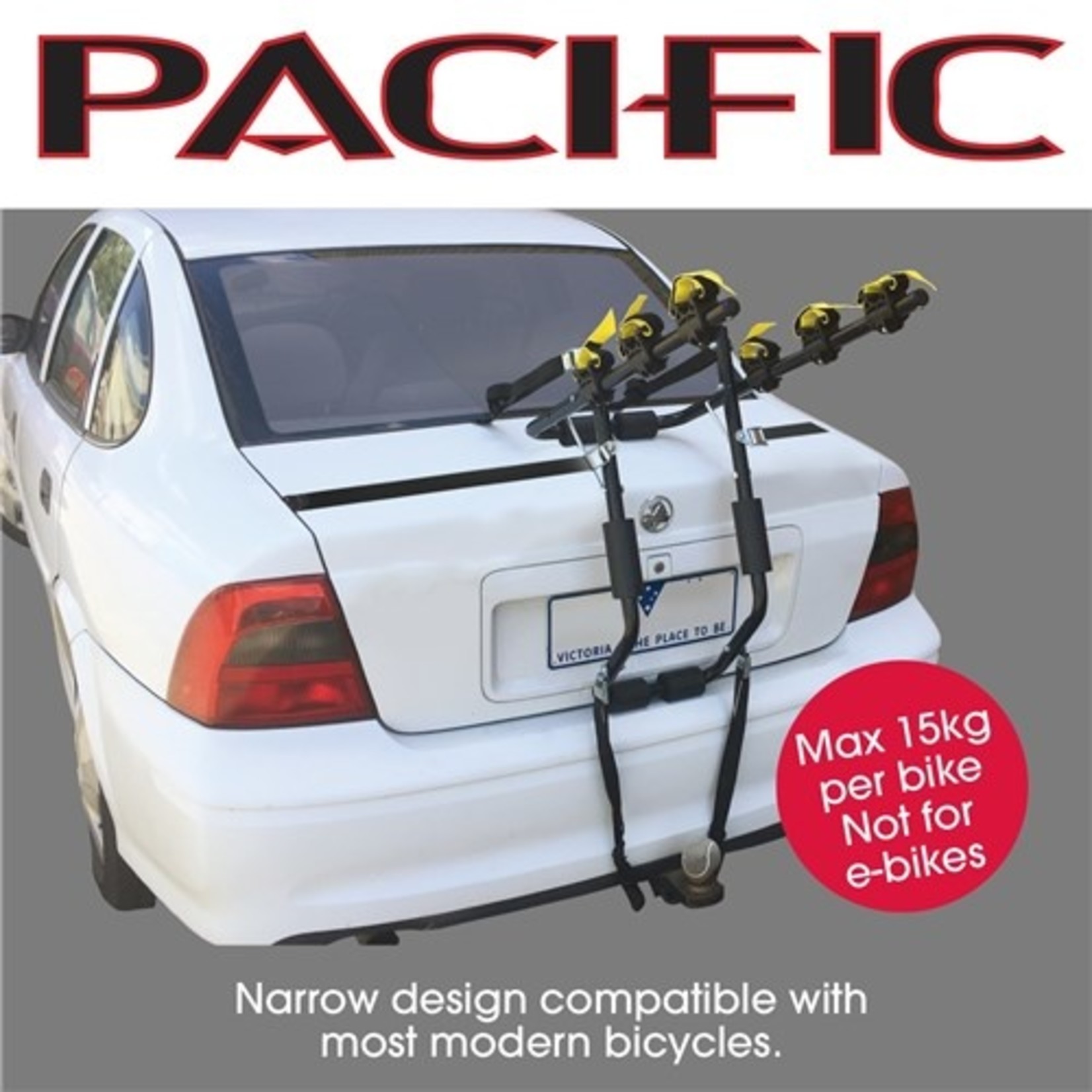 pacific Pacific Bike/Cycling 3 Bike Carrier Boot Rack - Narrow - Maximum 15kg Per Bike