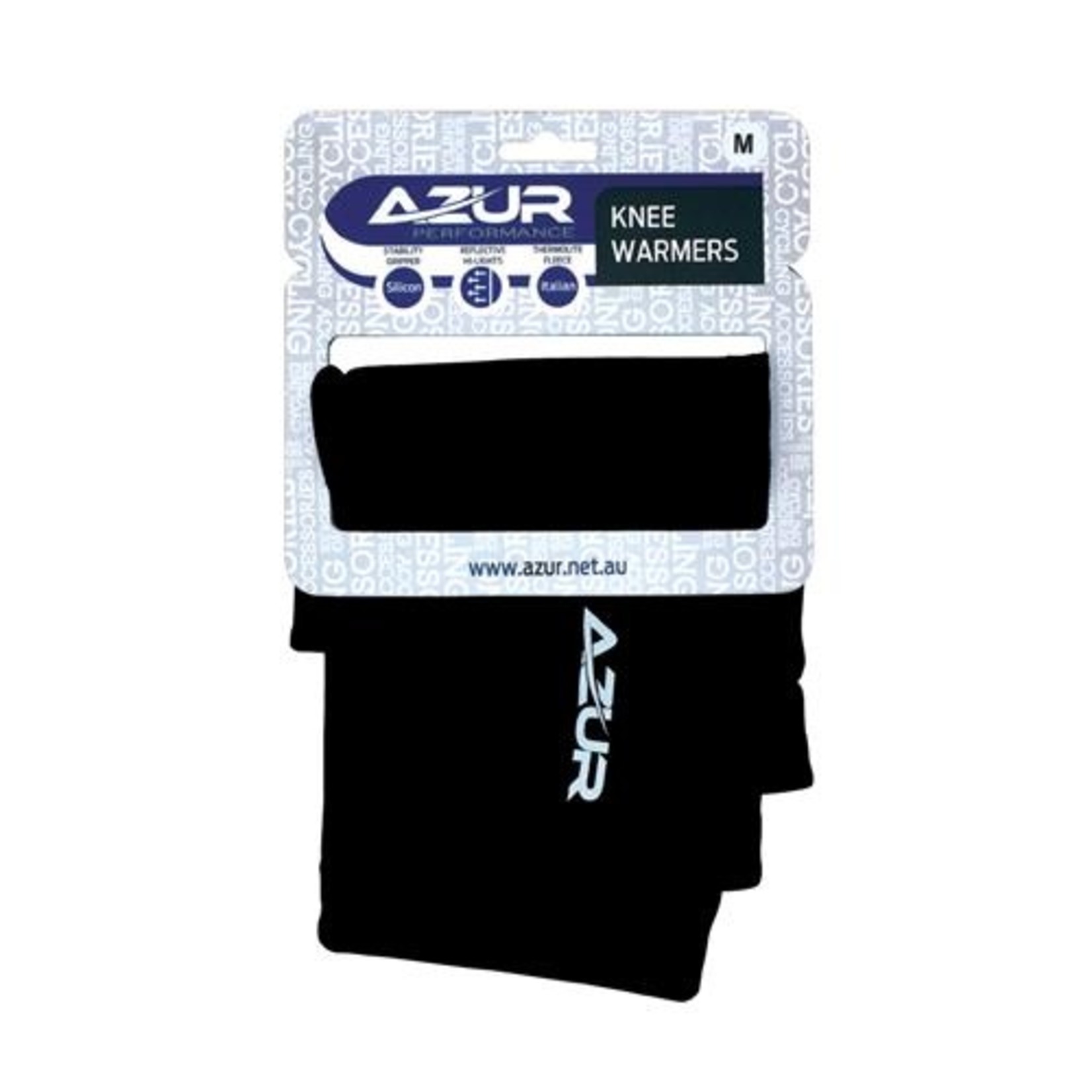 Azur Azur Knee Warmers Silicon Grippers And Offset Seams - Medium