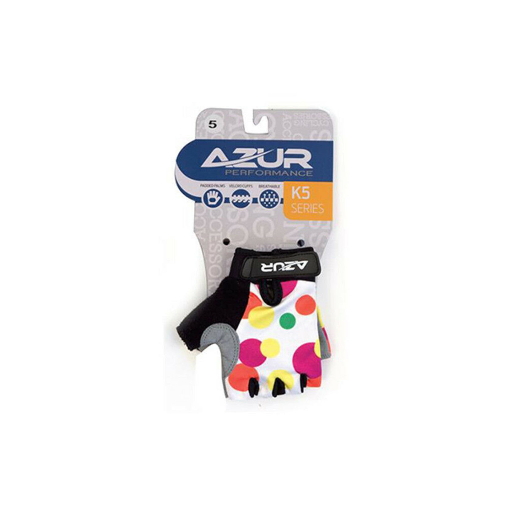 Azur Azur Bike/Cycling Glove - K5 Series Girls - Spots - Size 5
