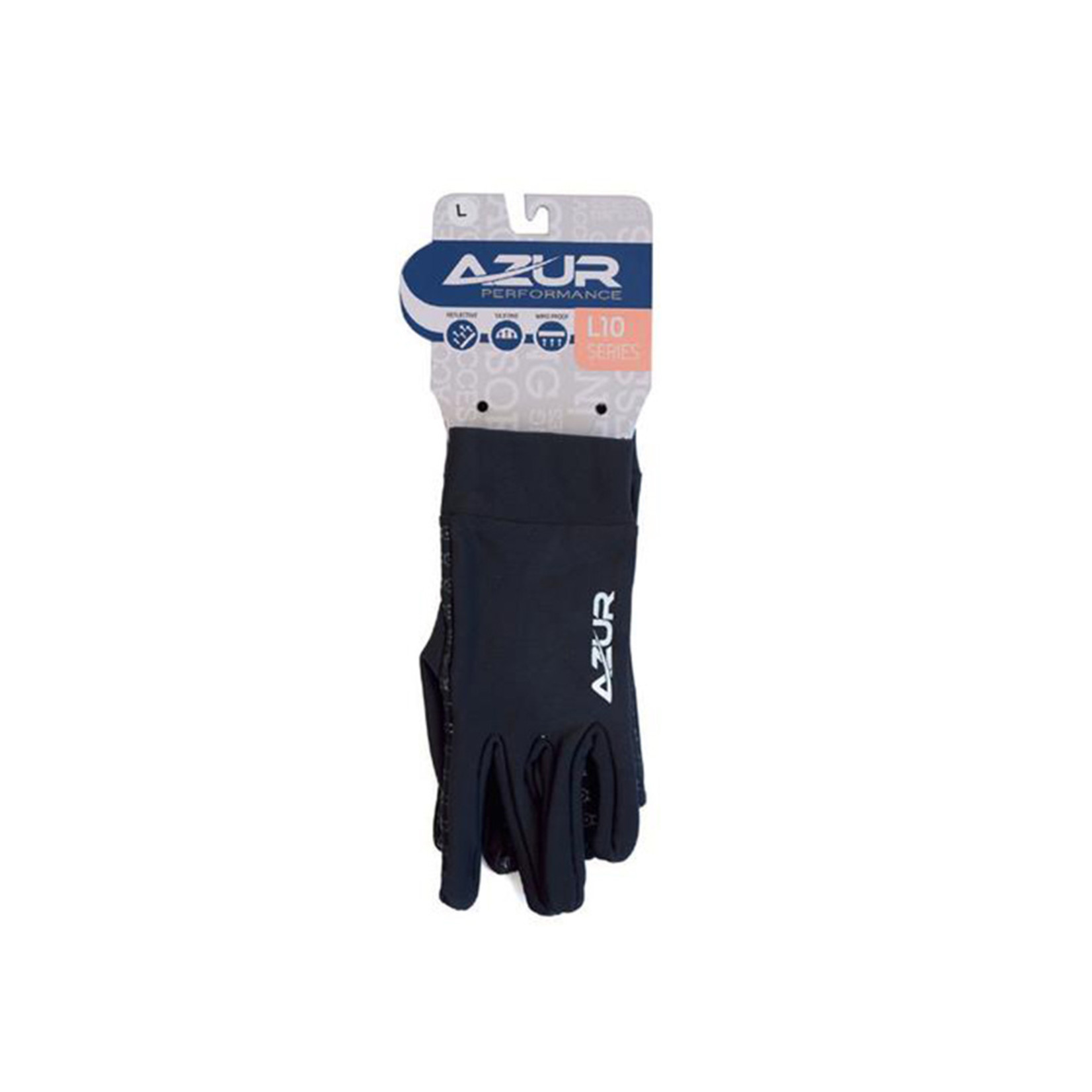 Azur Azur Bike/Cycling Glove - Reflective Silicone Palm - L10 Series - Black - Small