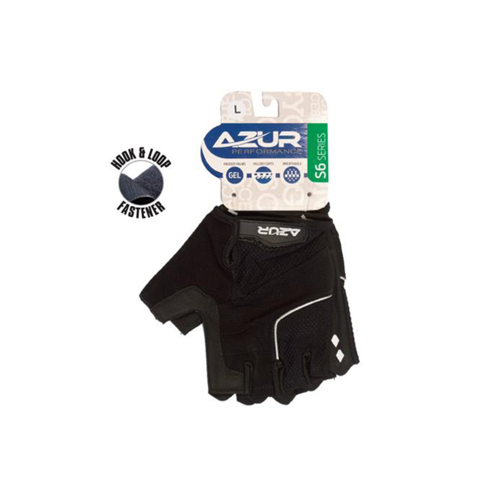 Azur Azur Bike/Cycling Glove - Synthetic Palm - S6 Series - Black - Medium