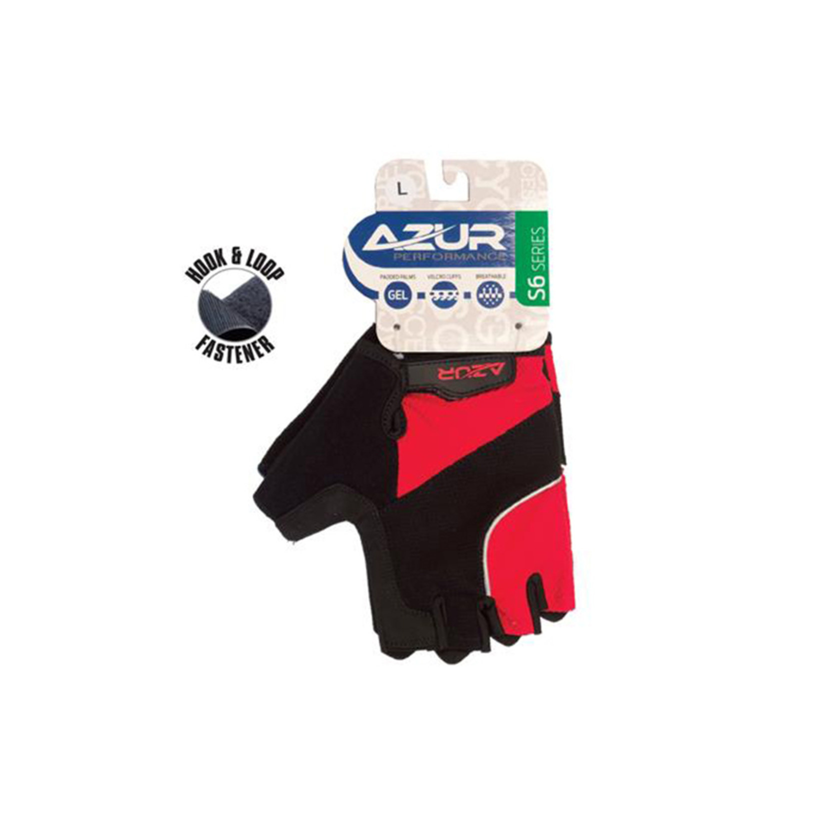 Azur Azur Bike/Cycling Glove - S6 Series - Synthetic Palm - Red - Small