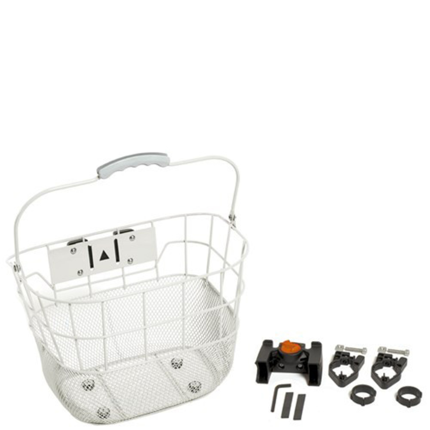 Bikecorp BC Bicycle Front Basket Mesh - Quick Release Fits Up To 31.8 Handlebars - White