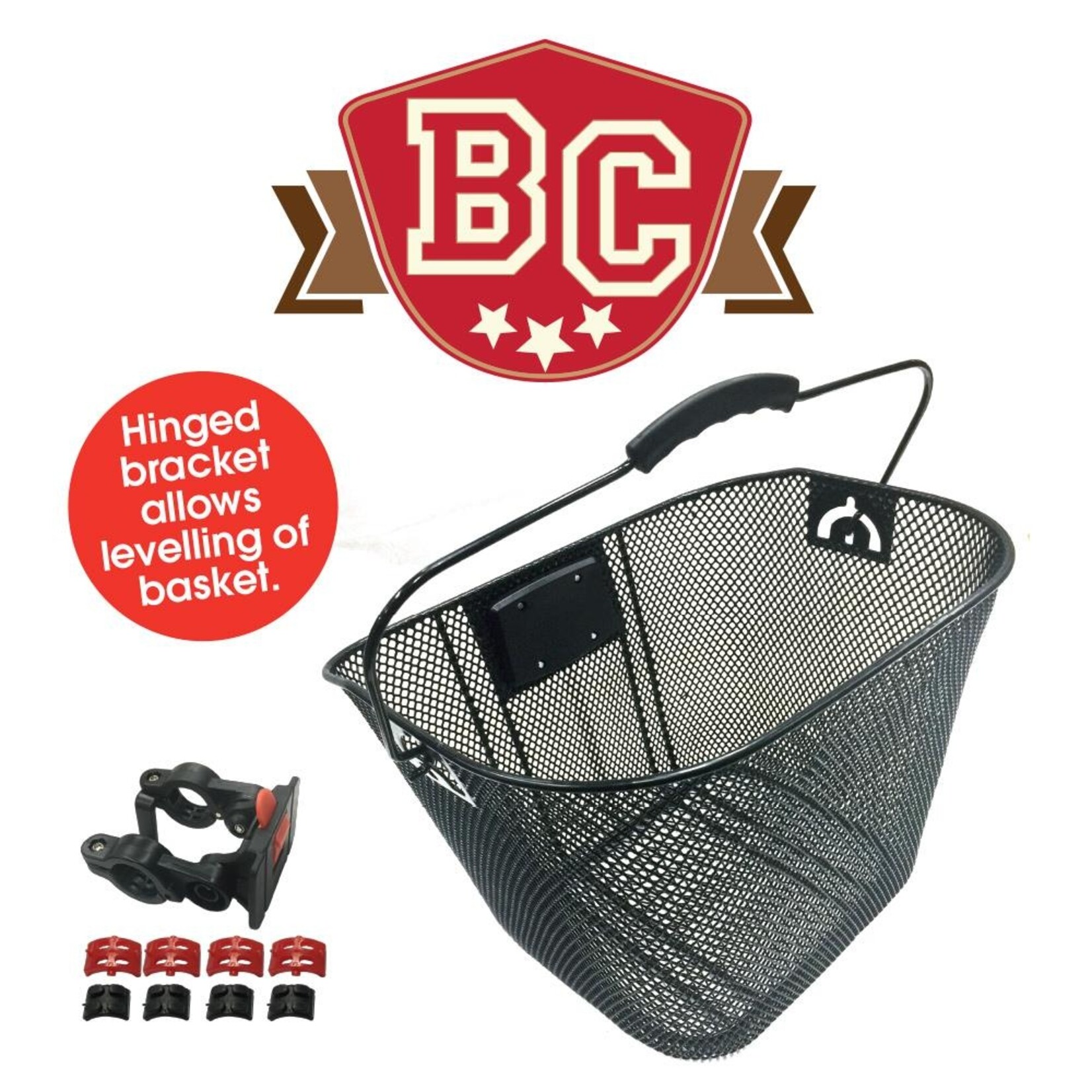 Bikecorp (The Bicycle Corporation Pty. Ltd. BC Bicycle Wire Basket Mesh Front With Quick Release Adjustable Hinged Bracket