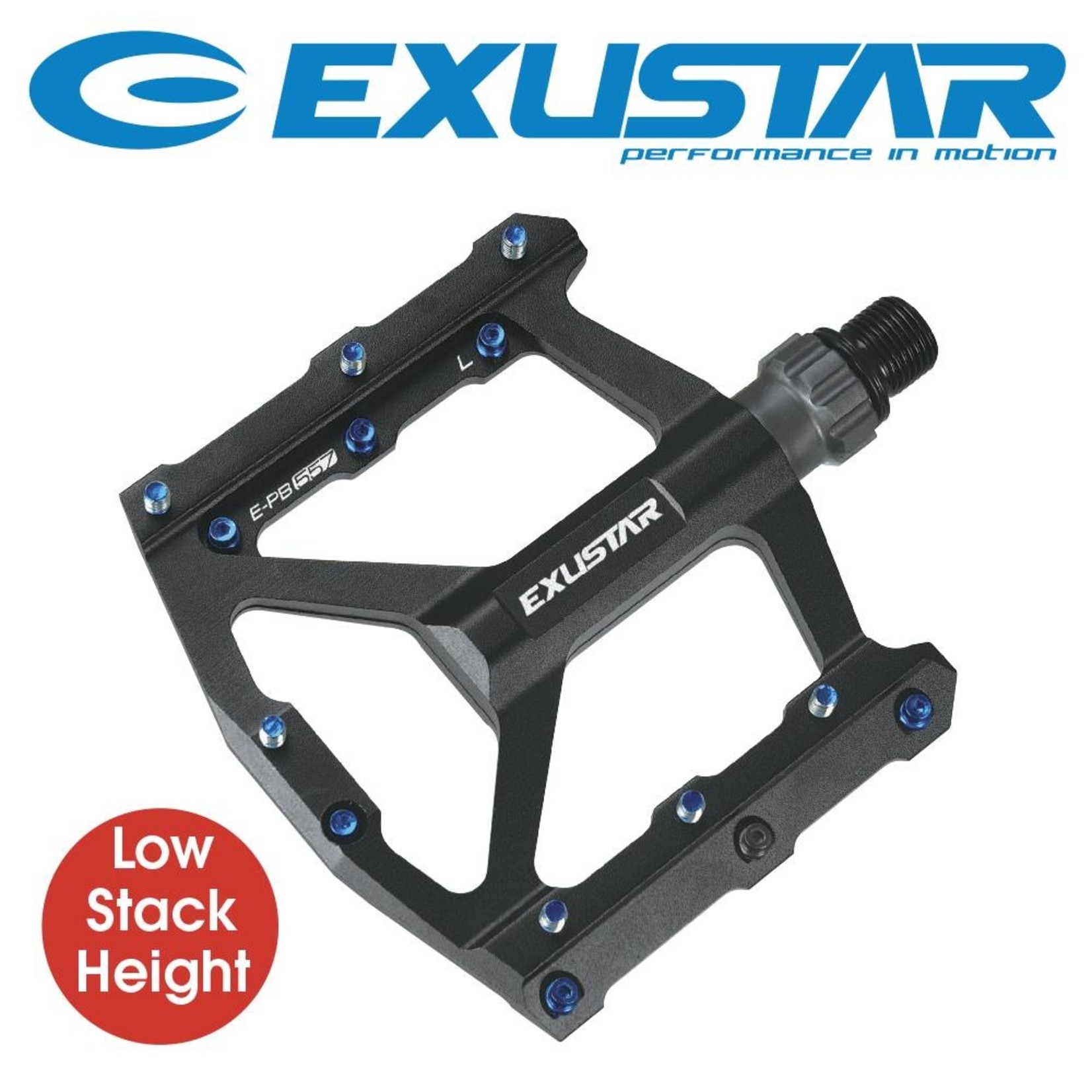 Exustar Exustar BMX Bike Pedals - Slim Profile  - 6061 Aluminum - Black