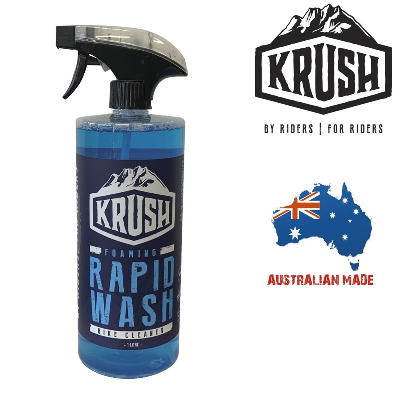 krush Krush Rapid Wash Spray Bottle Bike Cleaner 1 Litre Suitable Alloy,Carbon, Rubber