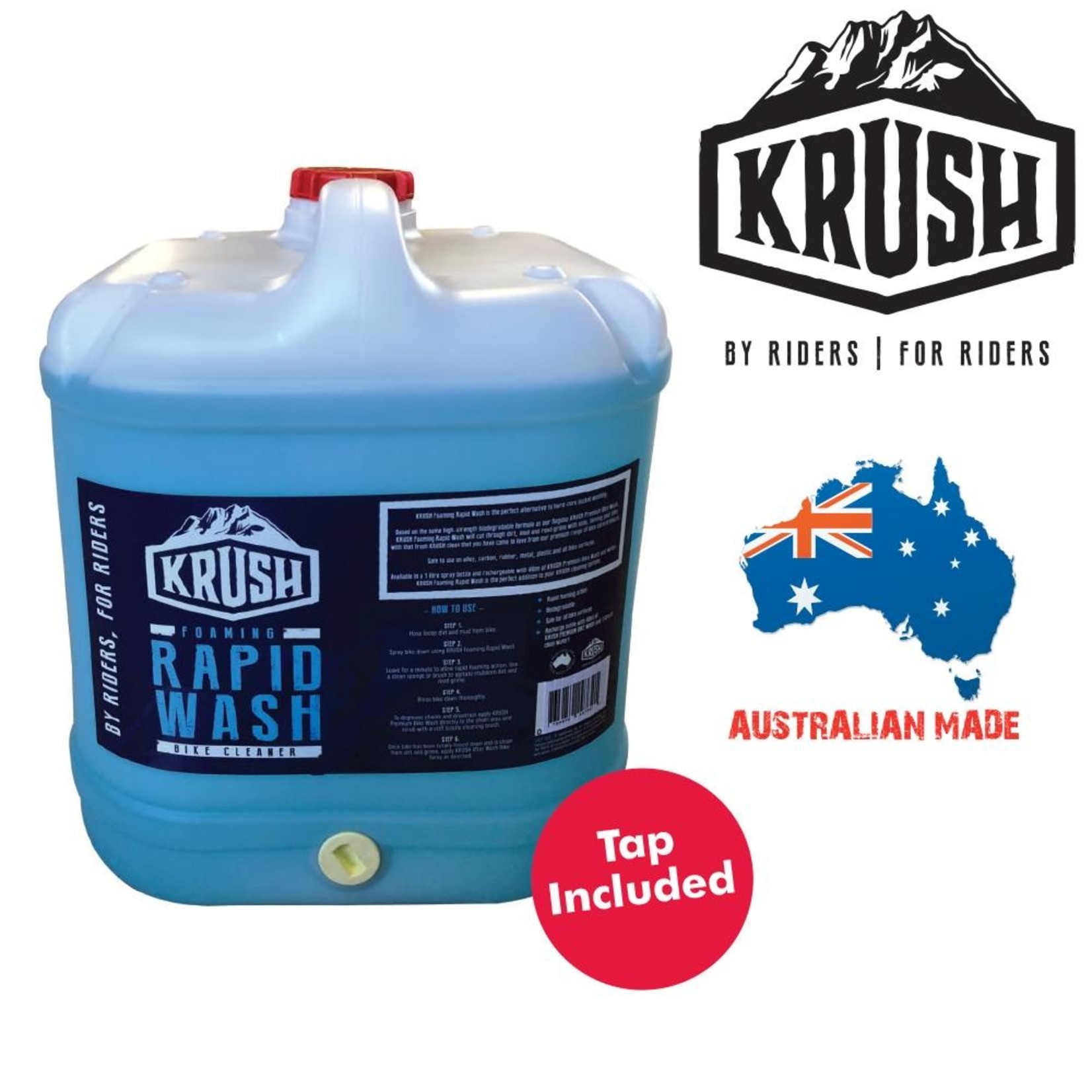 krush Krush Bike Rapid Wash Bottle - 20 Litre Suitable For Alloy,Carbon, Rubber, Metal