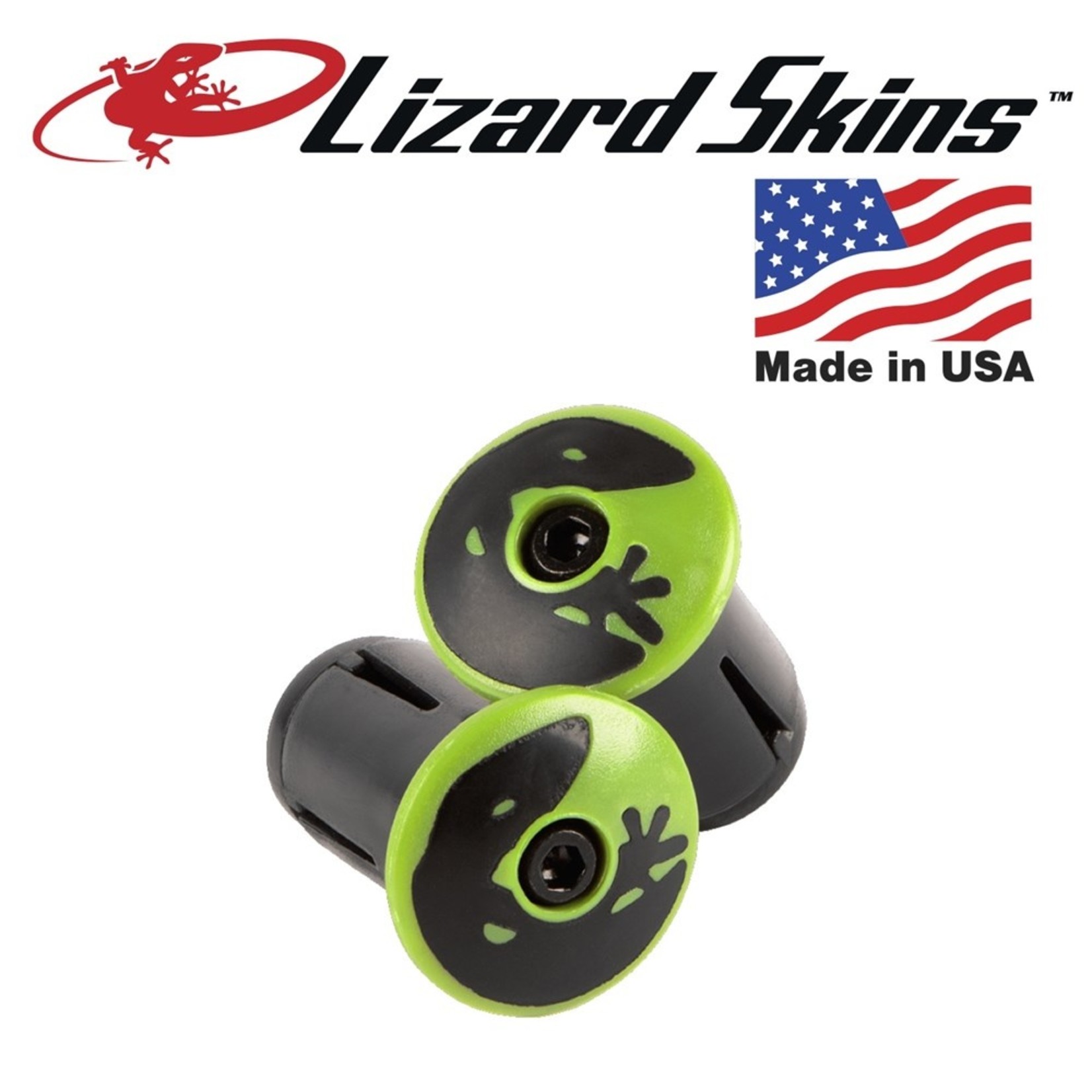 Lizard Skin Lizard Skins Bicycle Handlebar Plug LSBPHGR - Hyper Green