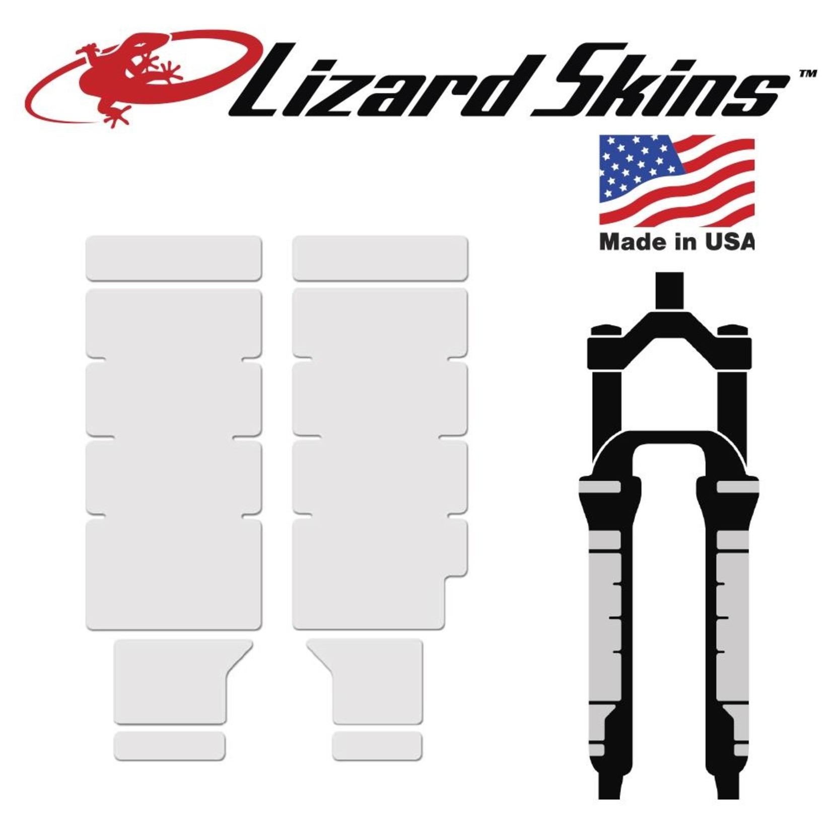 Bikecorp Lizard Skins Bike Fork Protection Kit - Clear Adhesive UV Resistant