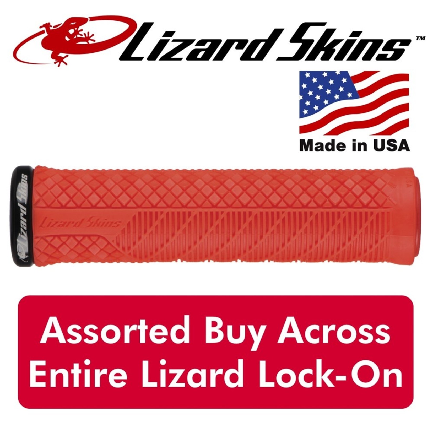 Lizard Skin Lizard Skins Handlebar Grip - Lock-On Charger Evo Grip - Fire Red