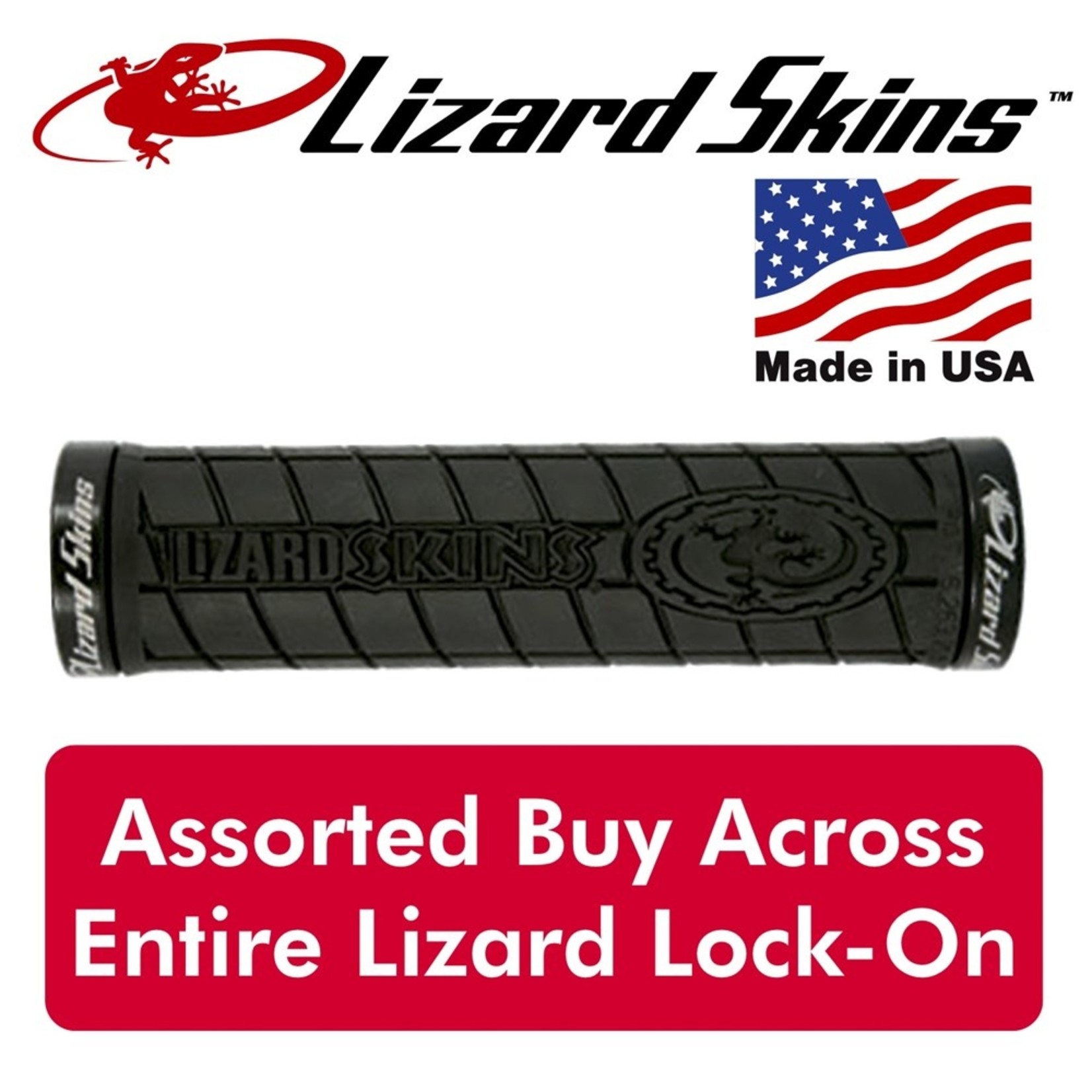 Lizard Skin Lizard Skins Handlebar Grip - Lock-On Logo Grip - 130mm - Black
