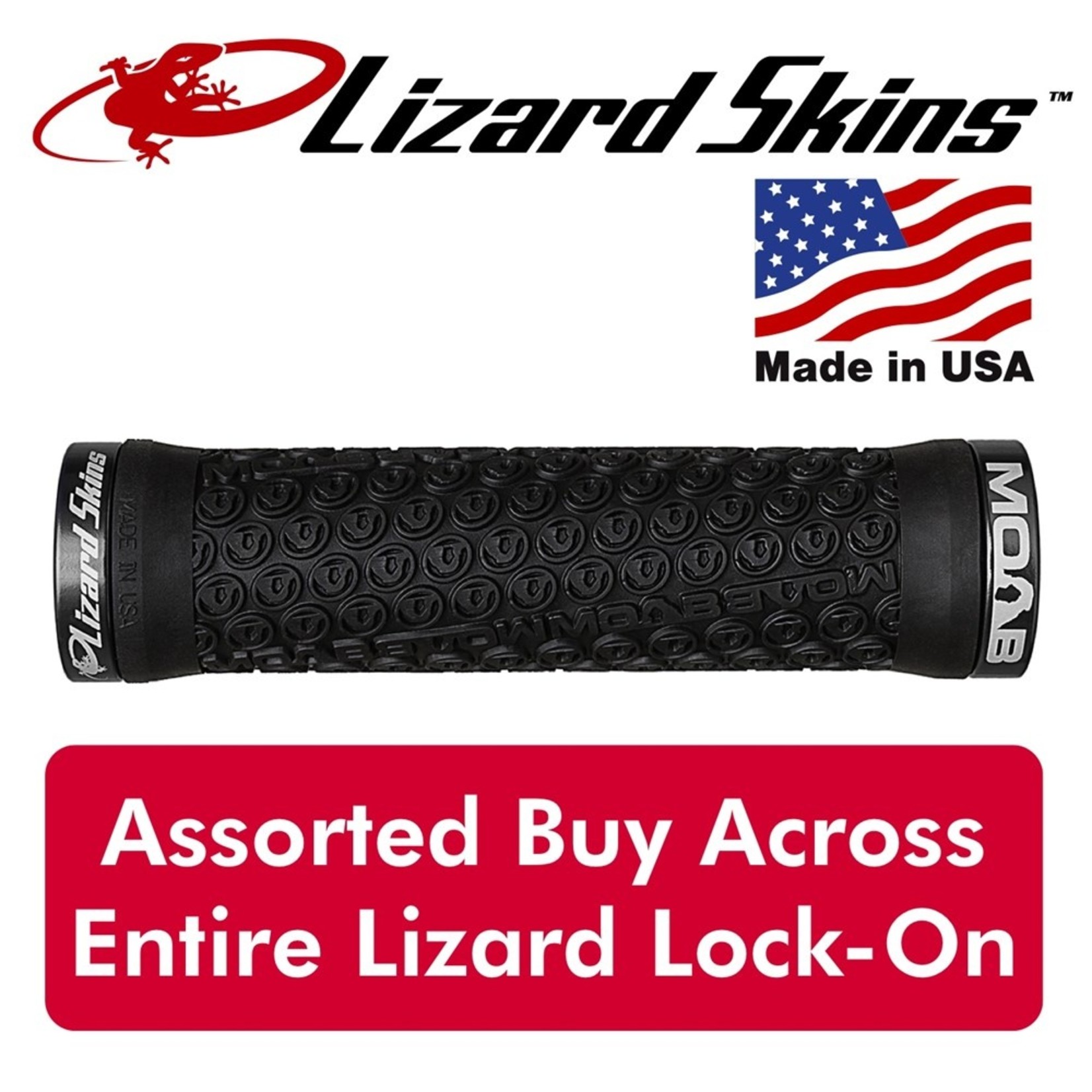 Lizard Skin Lizard Skins Handlebar Grip - Lock-On Moab Grip - 130mm - Black