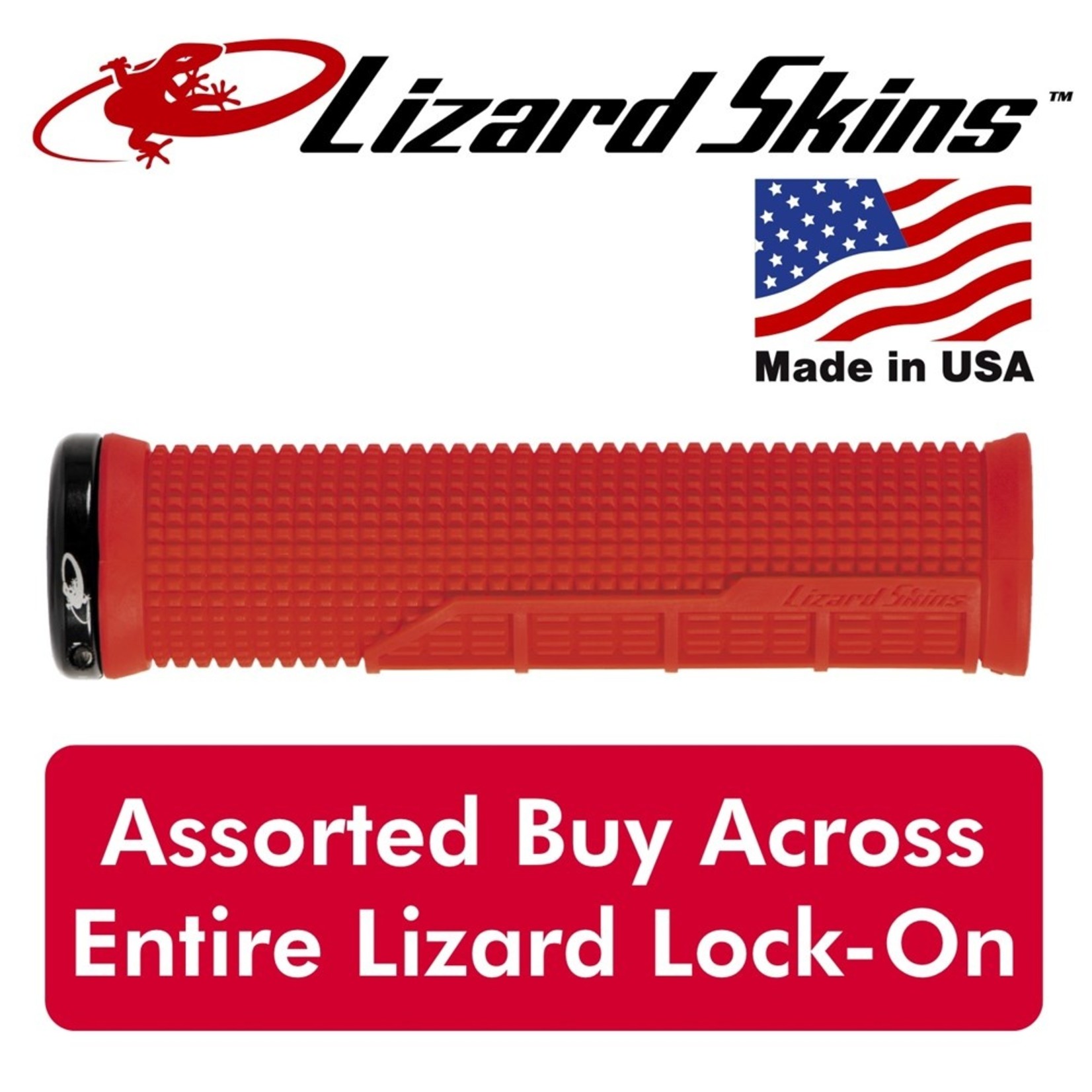 Lizard Skin Lizard Skins Handlebar Grip - Machine - Lock On - 135mm - Fire Red