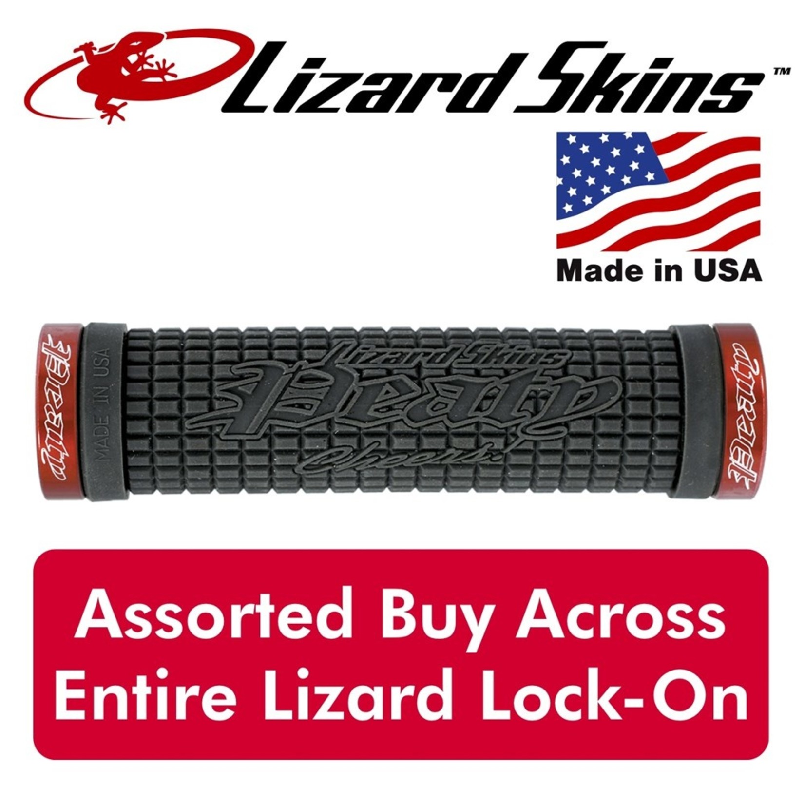 Lizard Skin Lizard Skins Handlebar Grip - Lock-On Peaty - 130mm - 30.5mm - Black