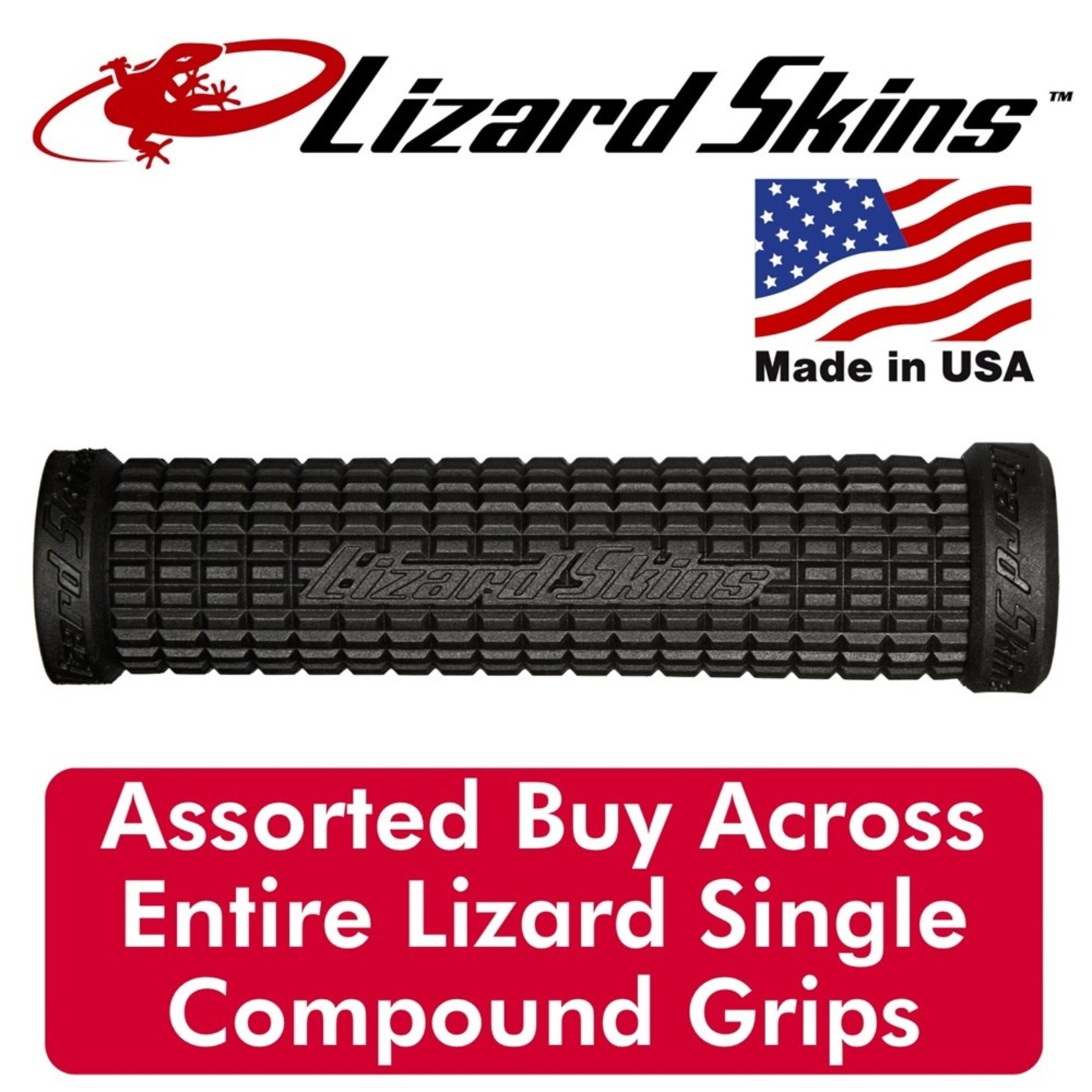 Lizard Skin Lizard Skins Handlebar Grips - Single Compound 494BK - 130mm - Black