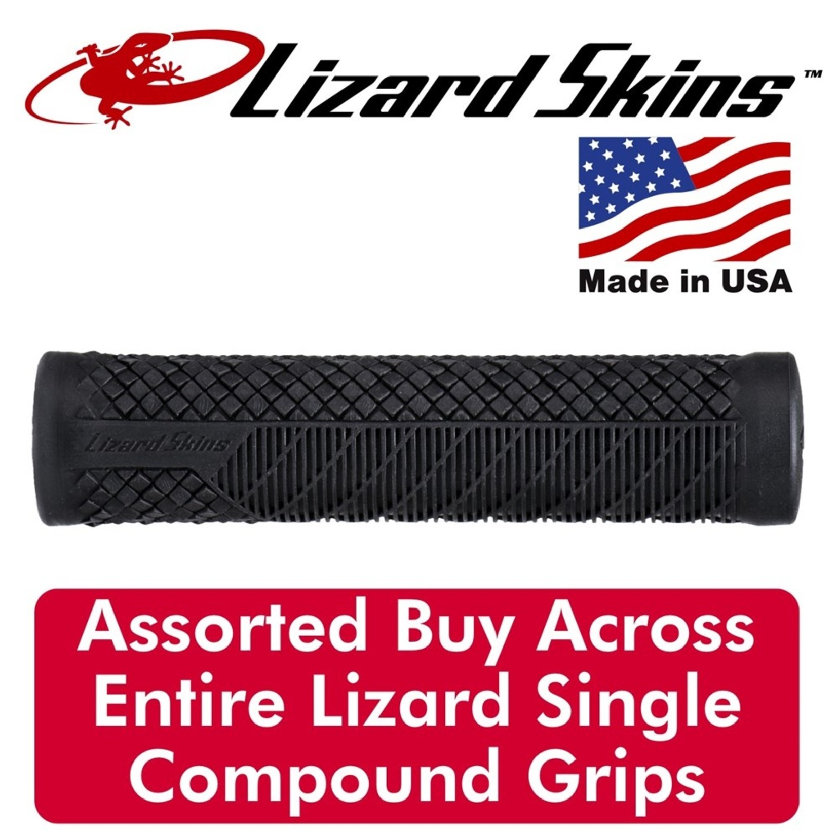 Lizard Skin Lizard Skins Handlebar Grips - Single Compound - Charger Evo - 140mm - Black