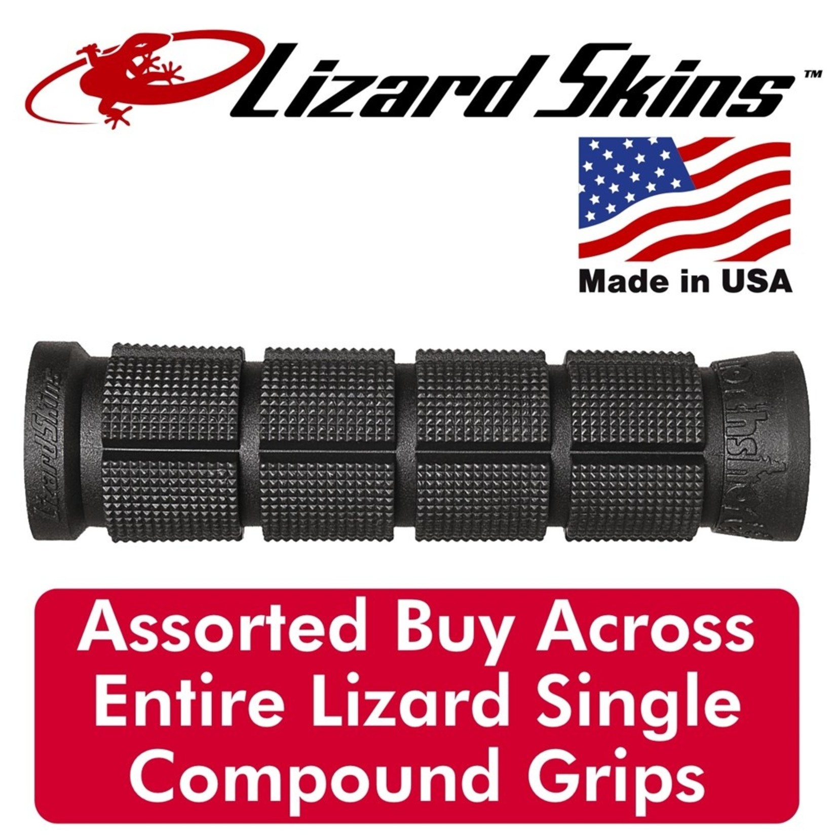 Lizard Skin Lizard Skins Handlebar Grips - Single Compound Northshore - 130mm - Black