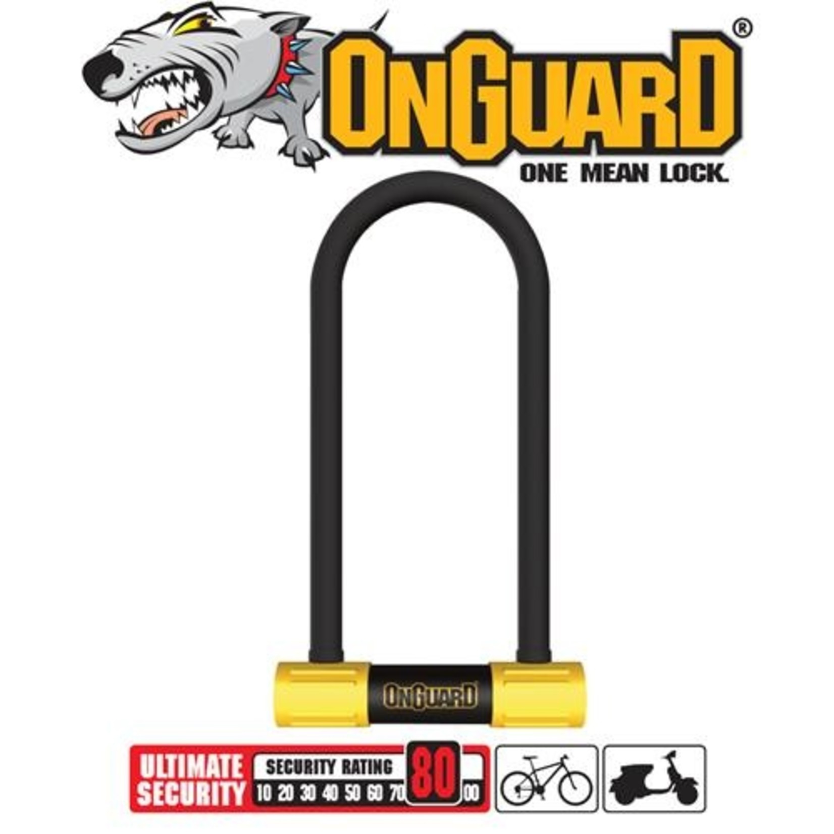 On Goard Onguard Bike U-Lock - Smart Alarm Series - U-Locks Keyed - 100mm x 258mm D 14mm