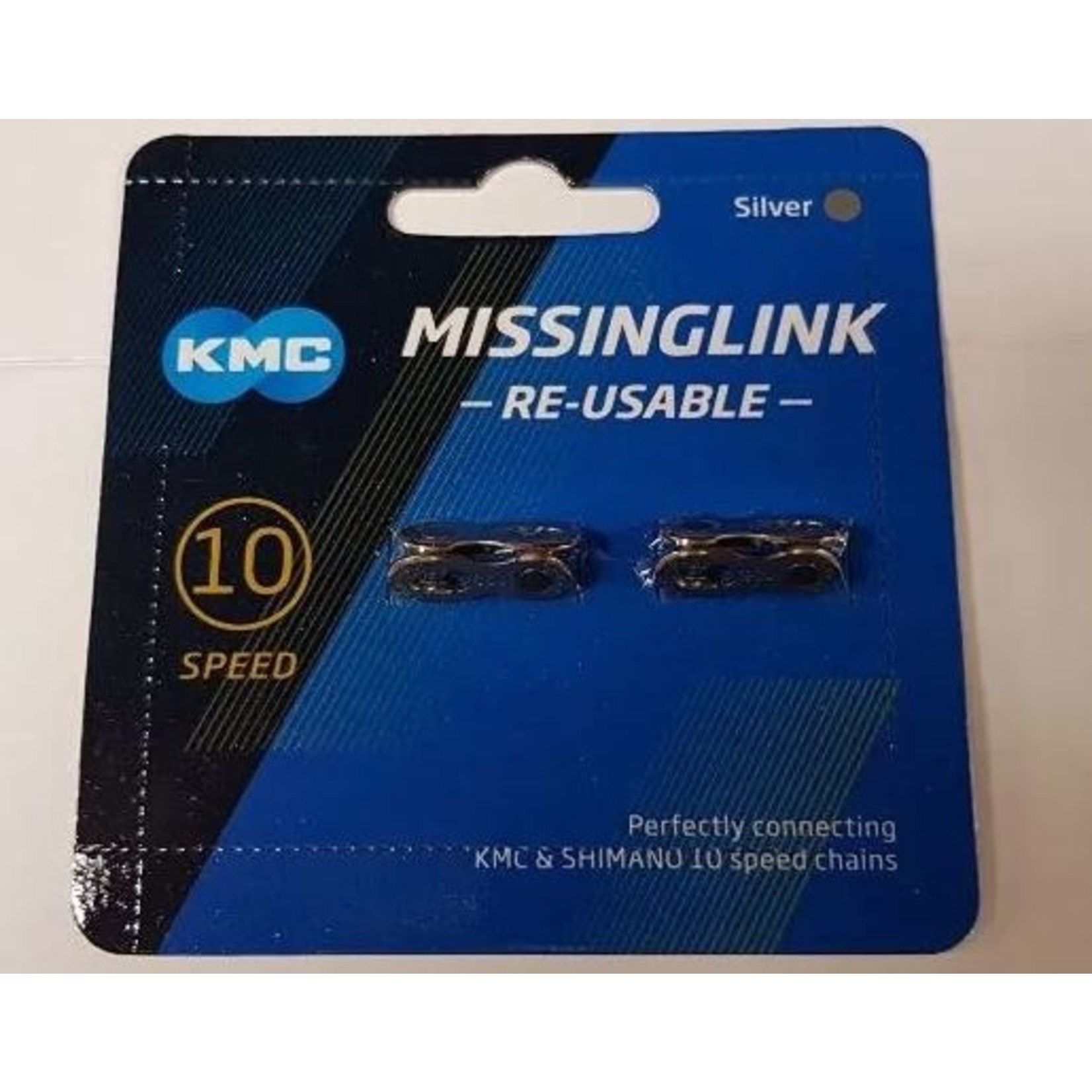 KMC KMC Bike Connecting Chain Links - 10 Speed - Silver - 2 Pcs/MF Card - 60mm