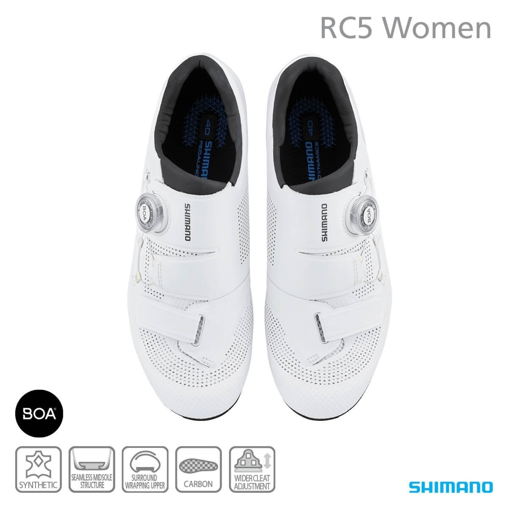 Shimano Shimano SH-RC502 Women's Road Bike Cycling Shoes-White Synthetic Leather