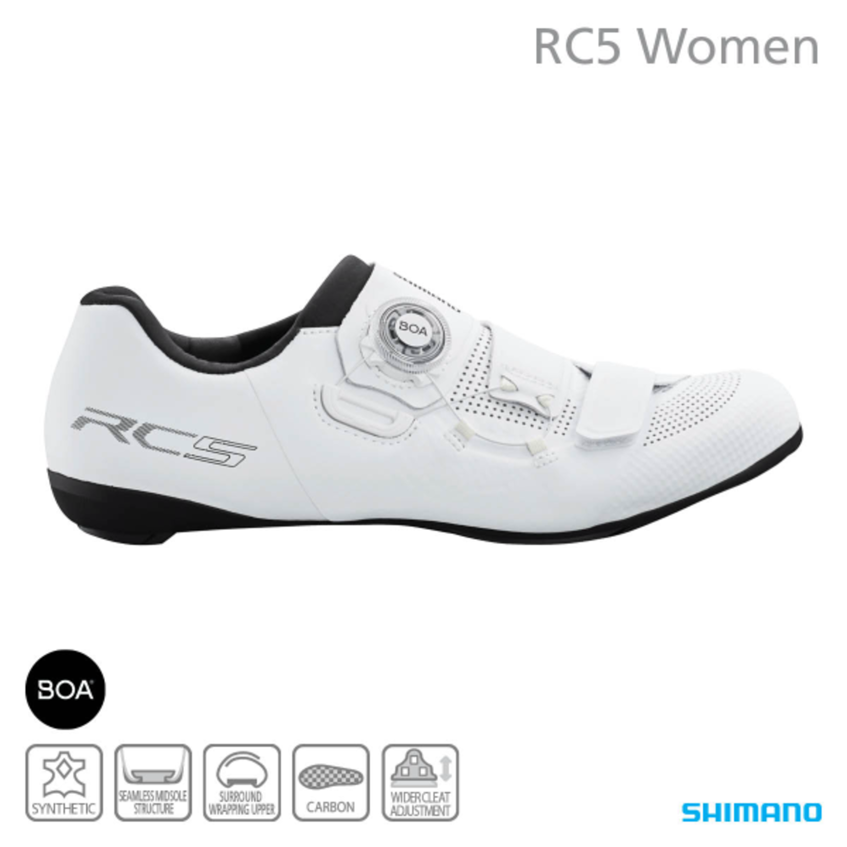 Shimano Shimano SH-RC502 Women's Road Bike Cycling Shoes-White Synthetic Leather