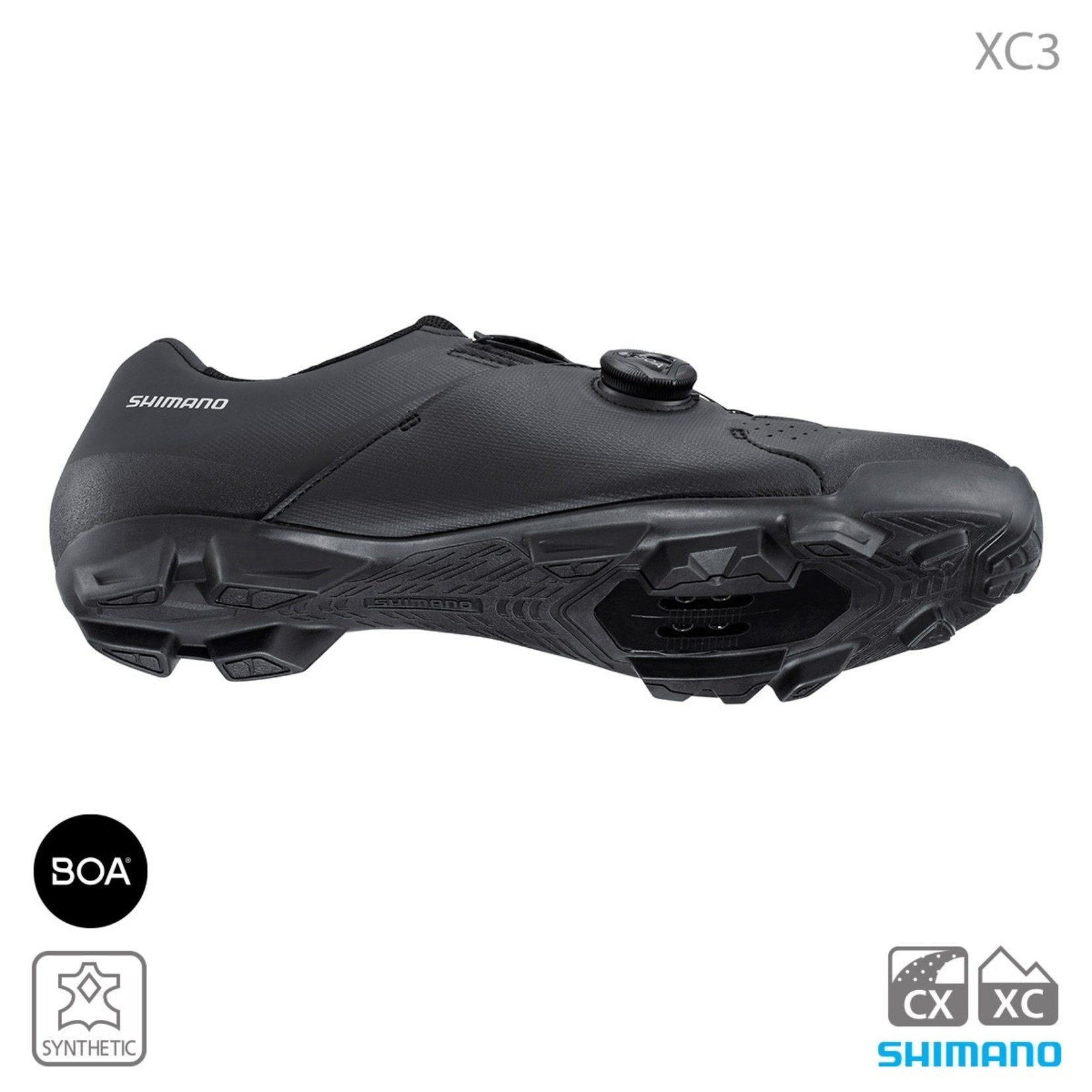 Shimano Shimano SH-XC300 SPD Lightweight Shoes -Nylon Sole- Black C