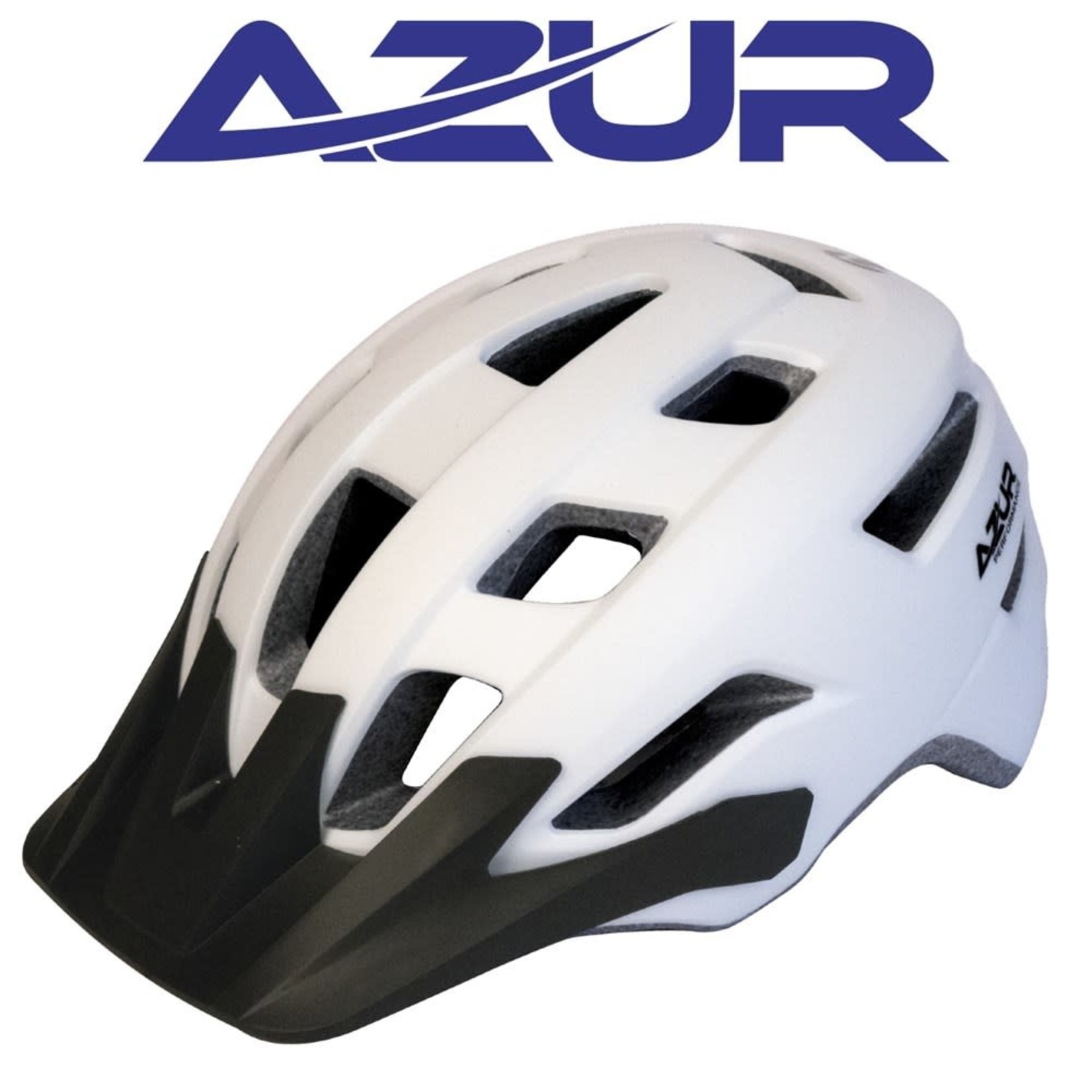 Azur Azur L80 Bike Helmet - White Lightweight In-Mould Shell Washable Pads