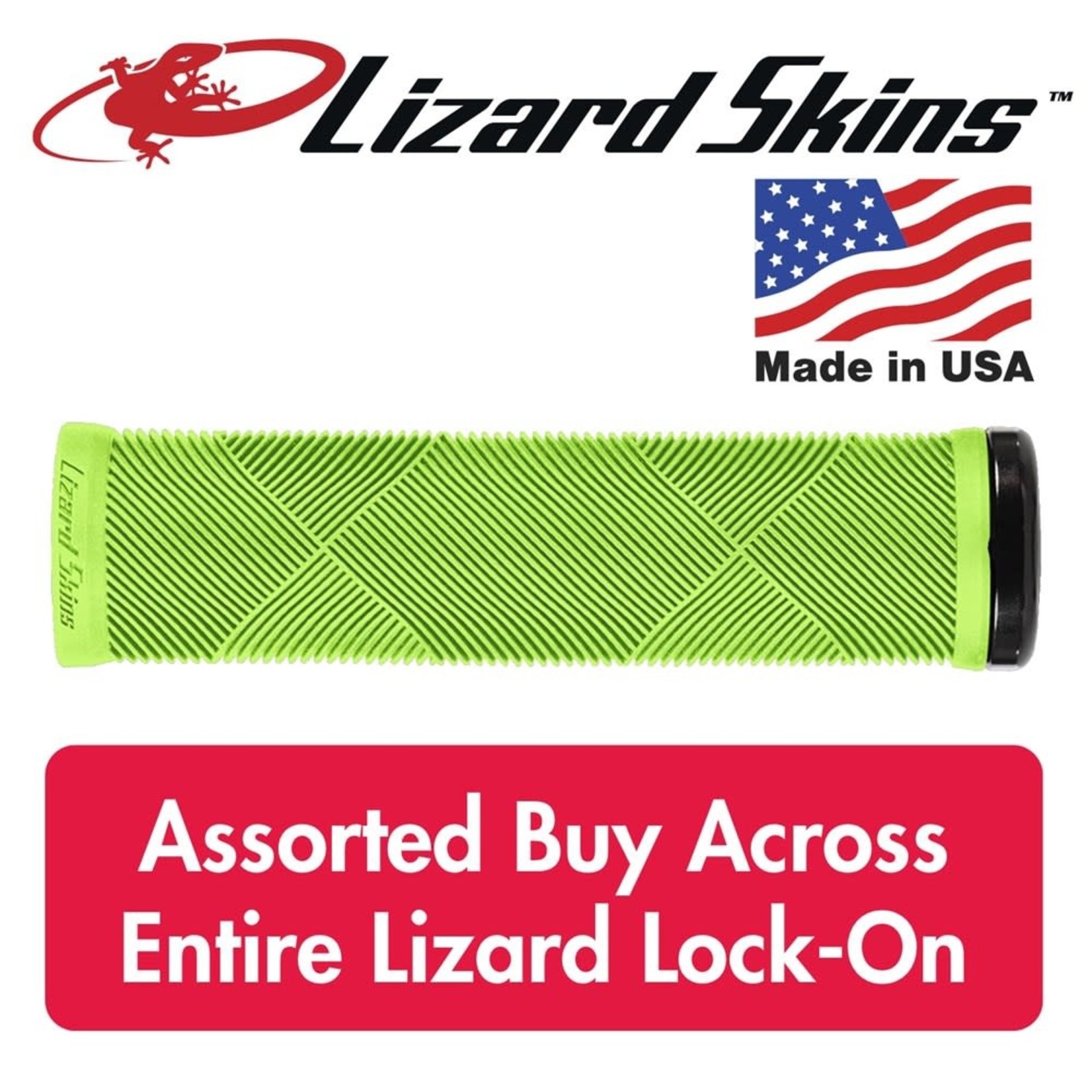 Lizard Skin Lizard Skins Lock-On Strata Handlebar Grip - 135mm - 32.25mm - Lime Green