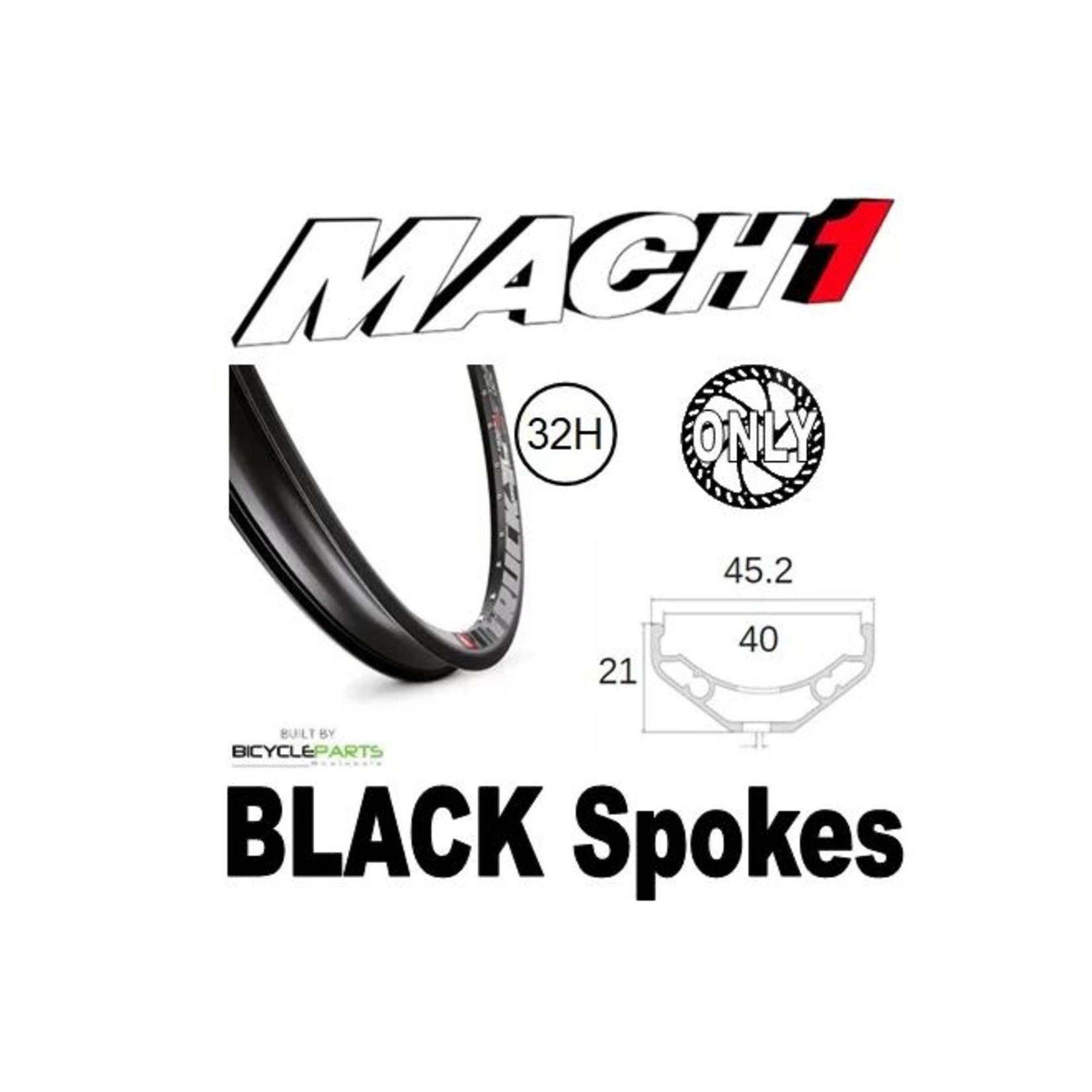Incomex Trading Pty Ltd Mach1 Rear Wheel - 27.5/650B Trucky-40 32H P/j Rim - 8/10 Speed - Black