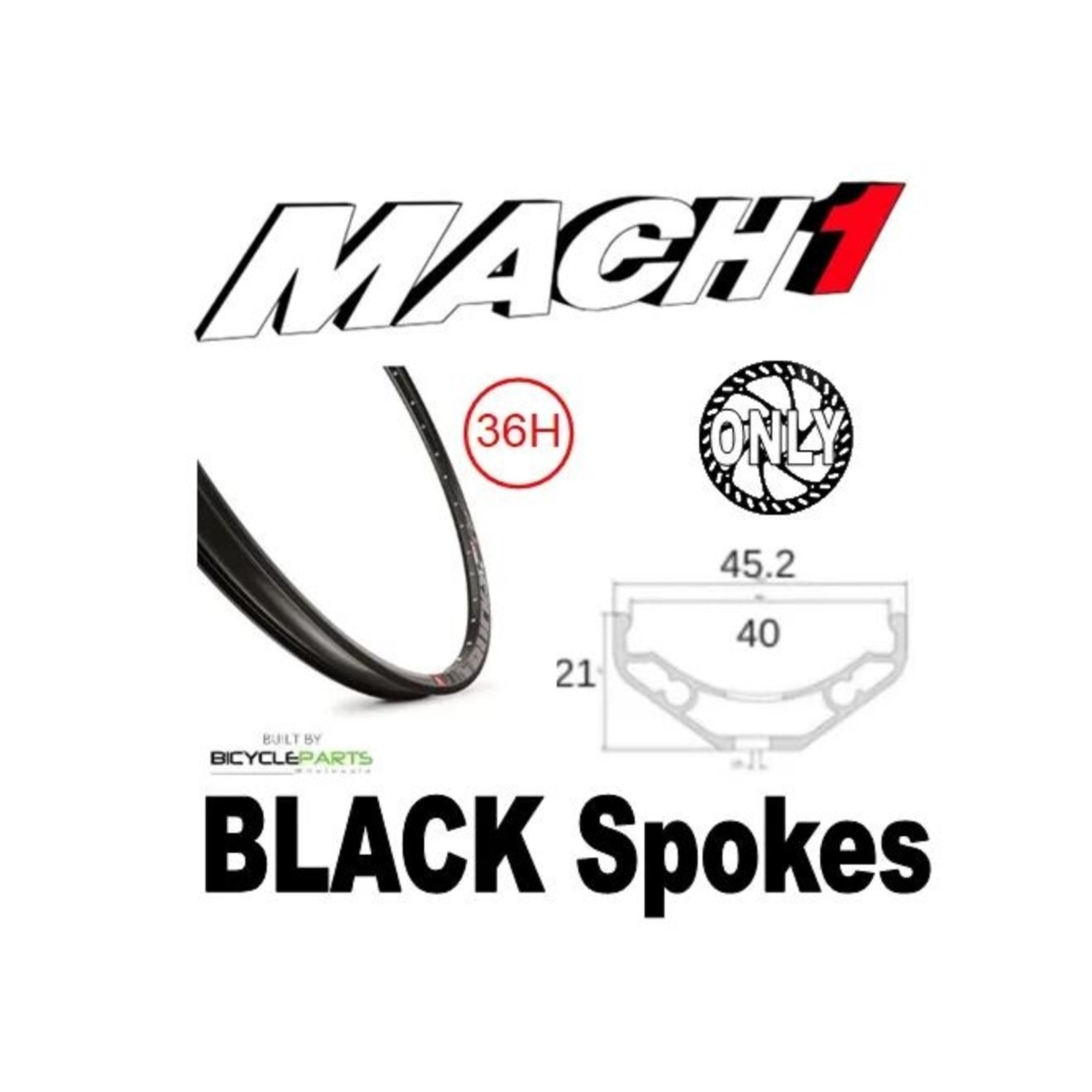 Incomex Trading Pty Ltd Mach1 Front Wheel - 27.5/650B Trucky-40 36H P/j - Rim - Black