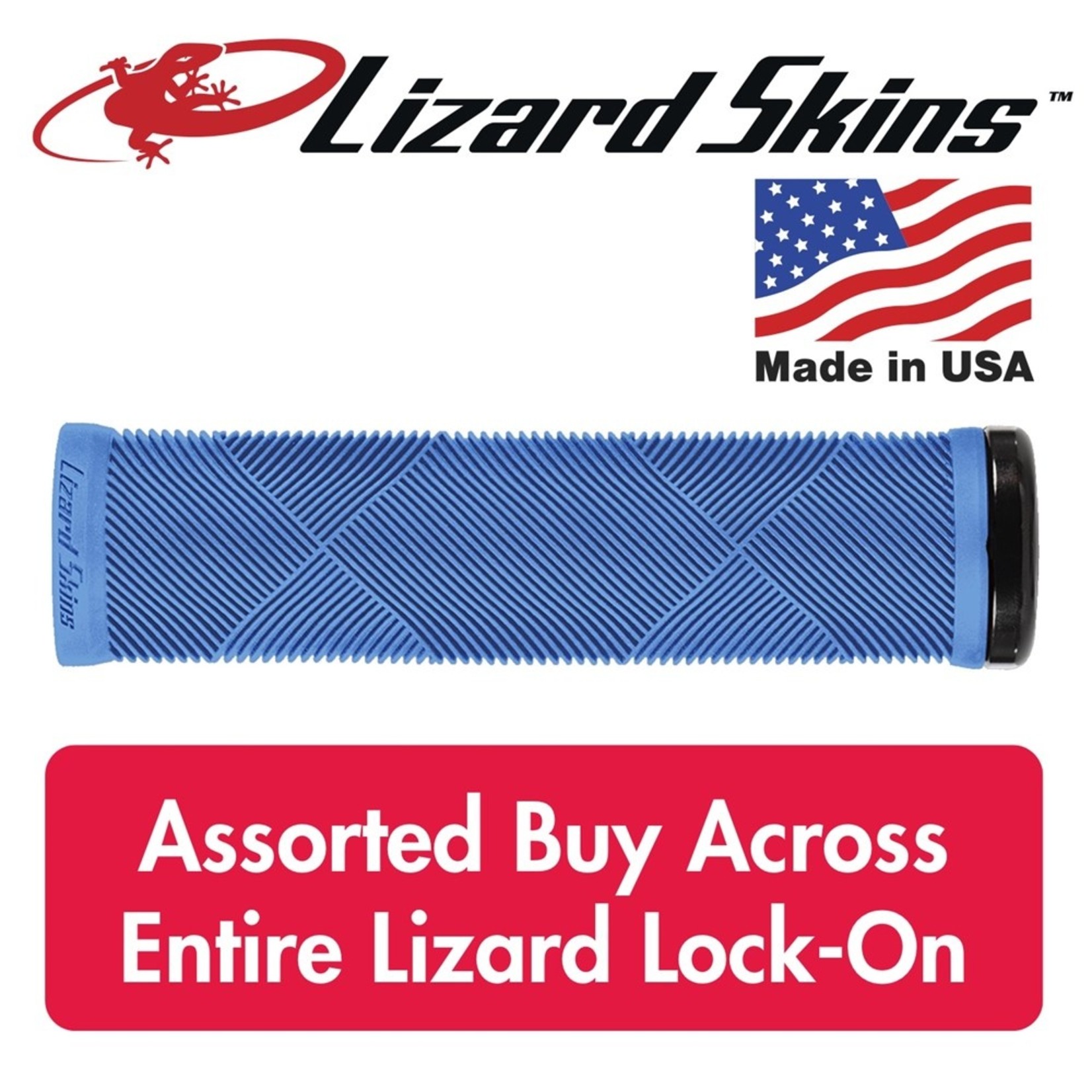 Lizard Skin Lizard Skins Lock-On Strata Handlebar Grip - 135mm - 32.25mm - Deja Blue