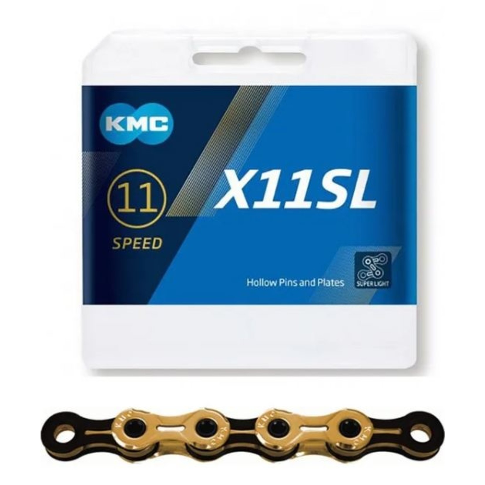 KMC KMC Bike Chain 1/2 X11/128 X 118 Links - 11 Speed - X-Superlight - TI-Gold/Black