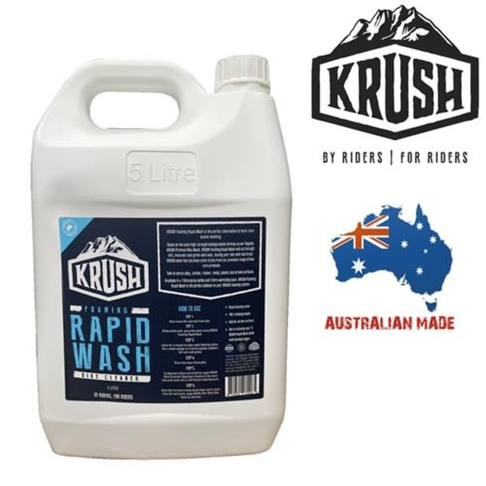 krush Krush Rapid Wash - 5 Litre Suitable For Alloy, Carbon, Rubber, Metal & Plastic