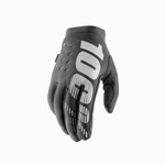 100 Percent 100% BRISKER Glove - Black/Grey - Large